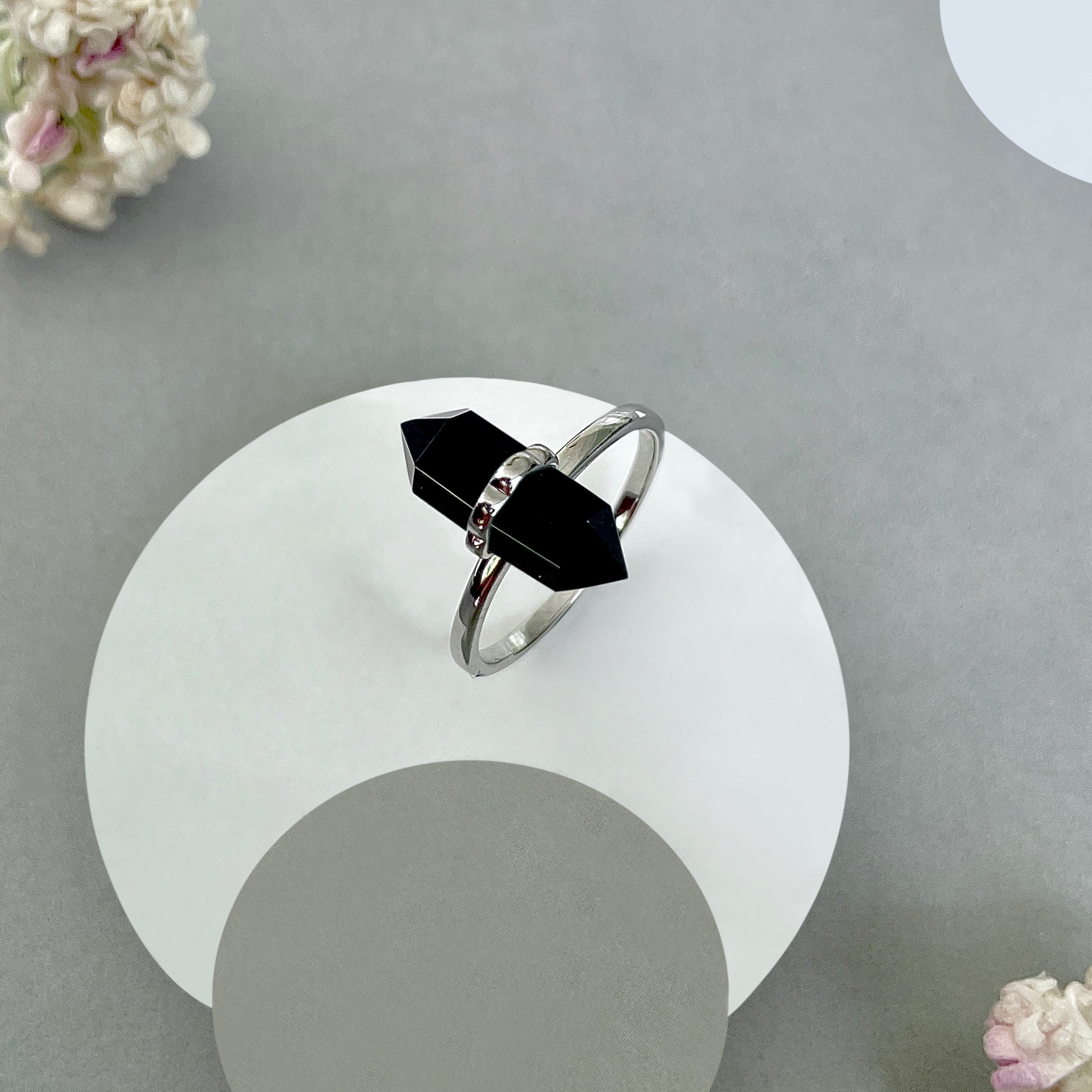 Black Tourmaline Ring-(BLS-SR-1748.)