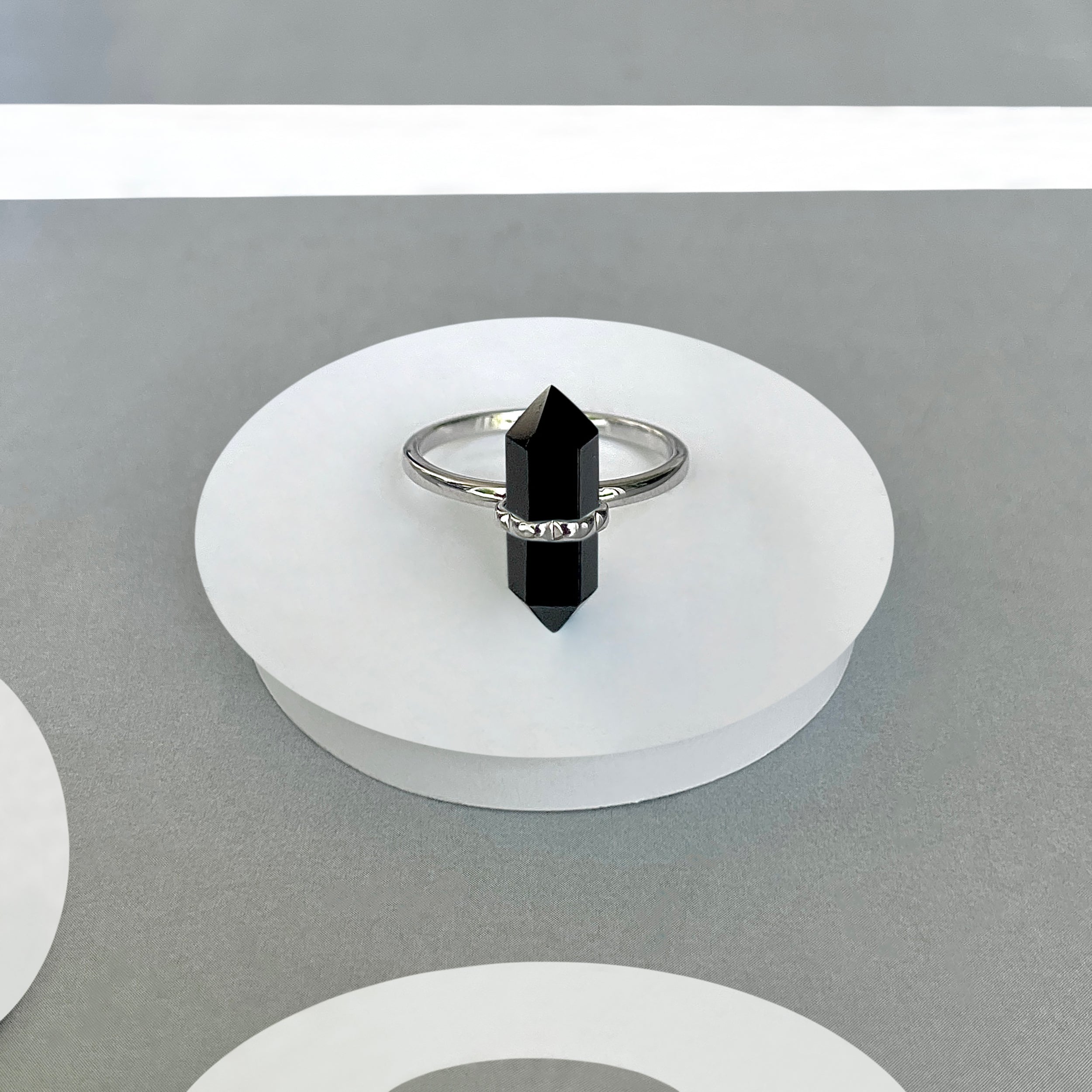 Black Tourmaline Ring-(BLS-SR-1748.)