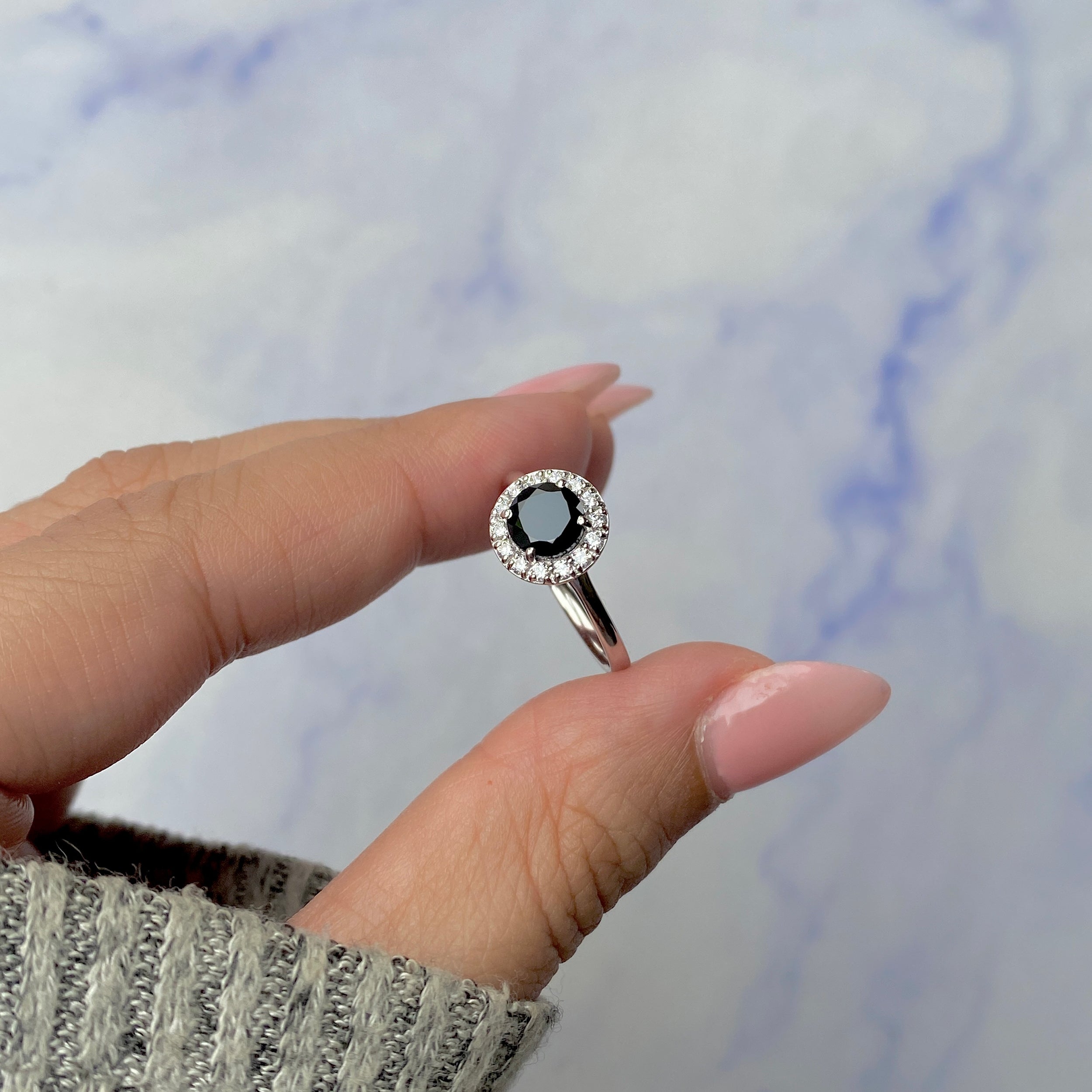 Black Tourmaline Ring-(BLS-SR-1768.)
