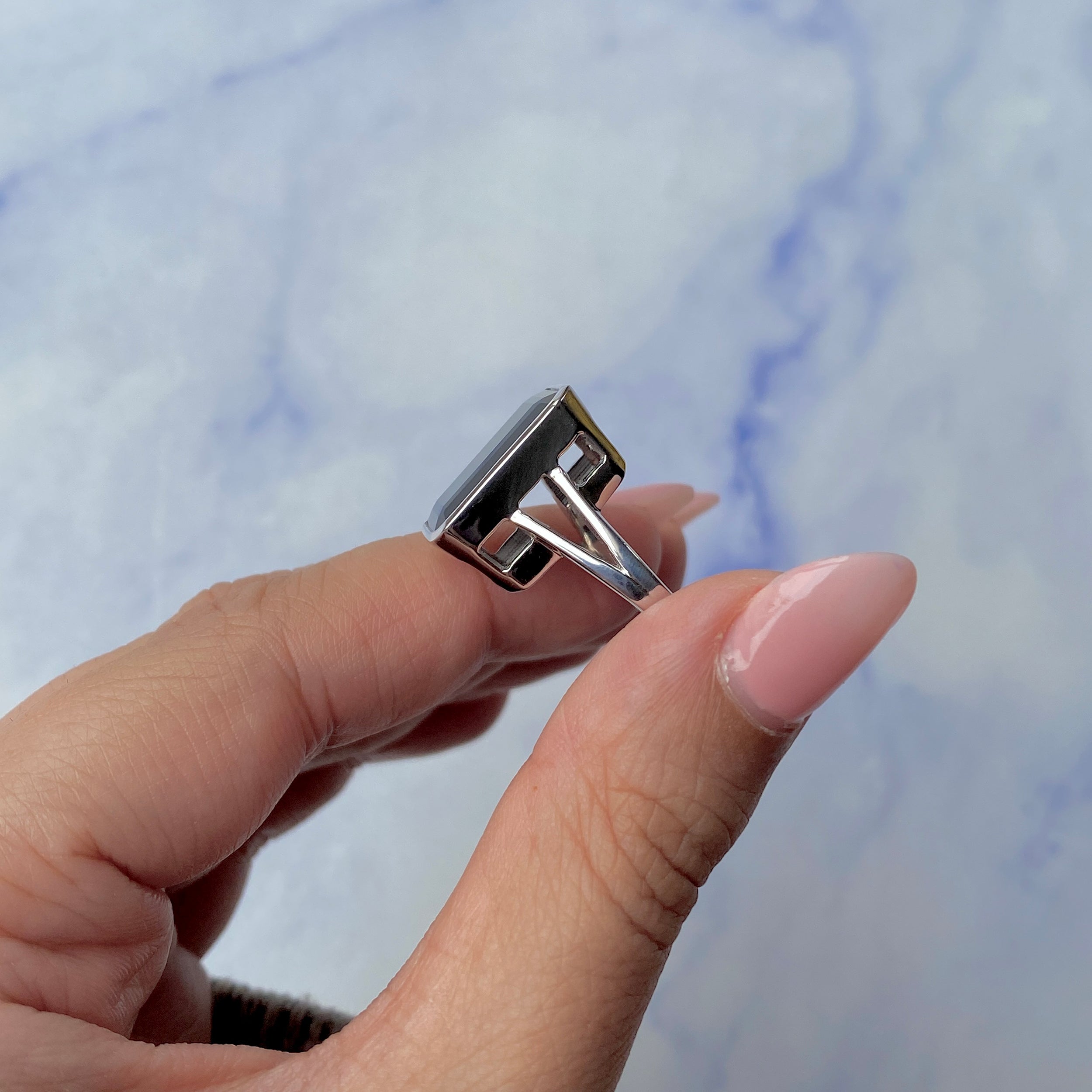 Black Tourmaline Ring-(BLS-SR-1847.)