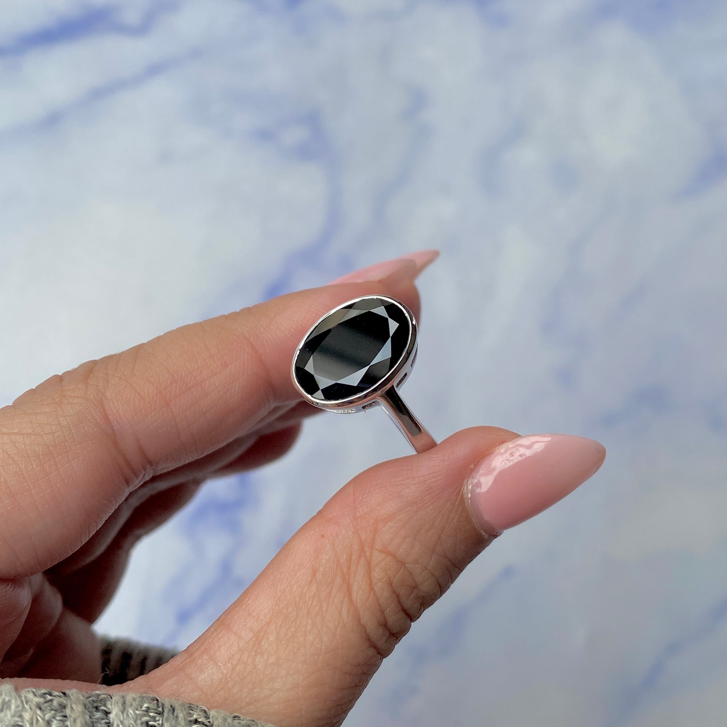 Black Tourmaline Ring-(BLS-SR-1892.)