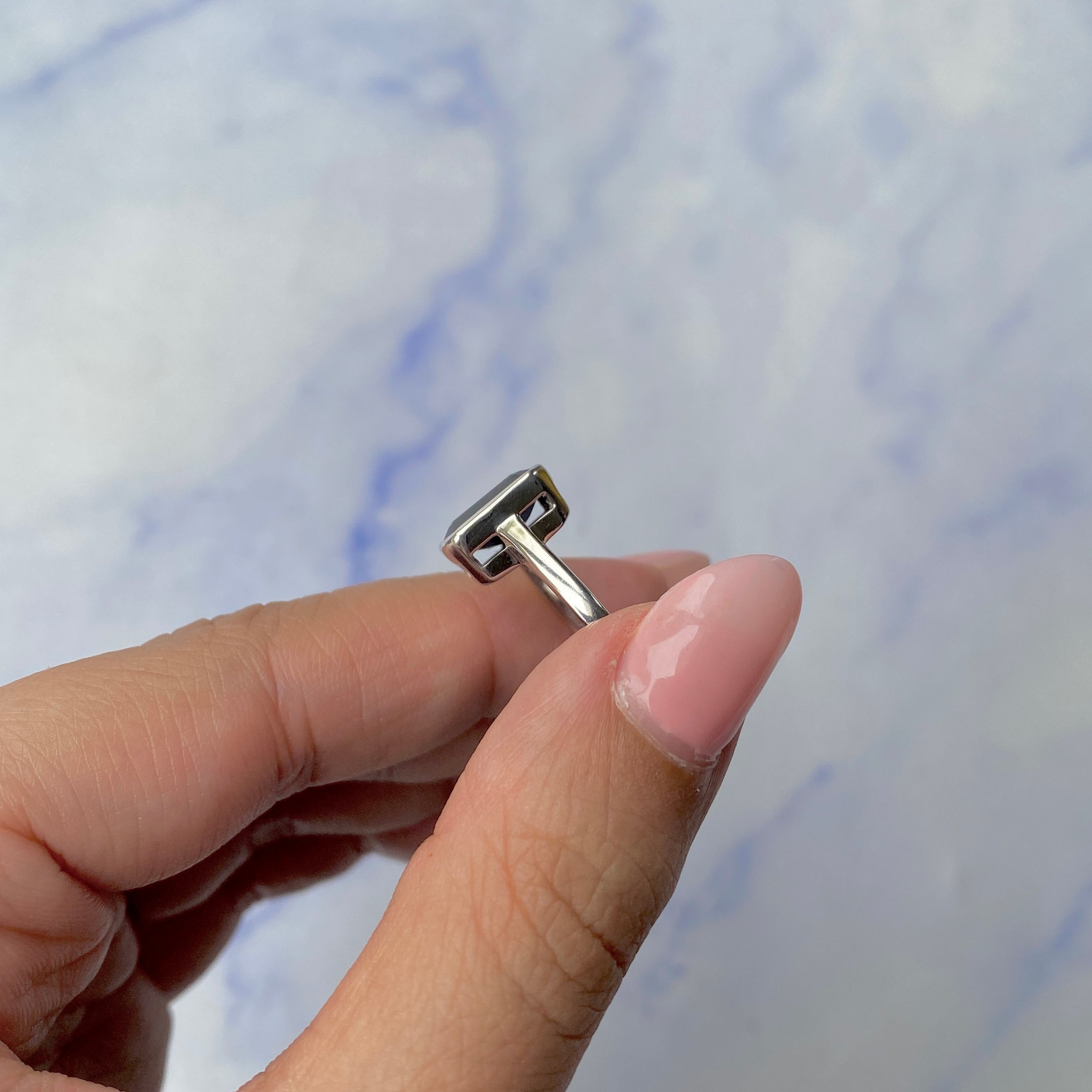 Black Tourmaline Ring-(BLS-SR-1926.)