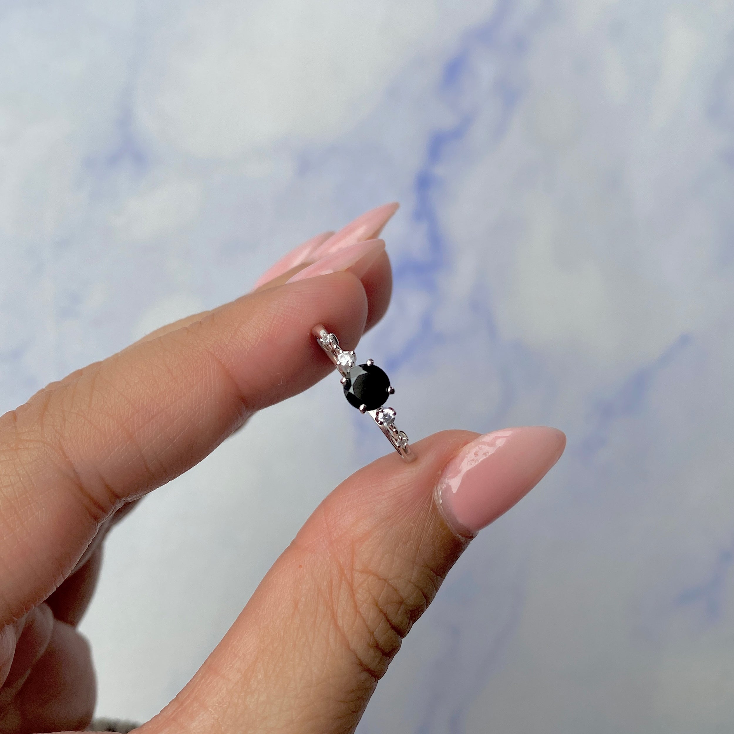 Black Tourmaline Ring-(BLS-SR-1939.)