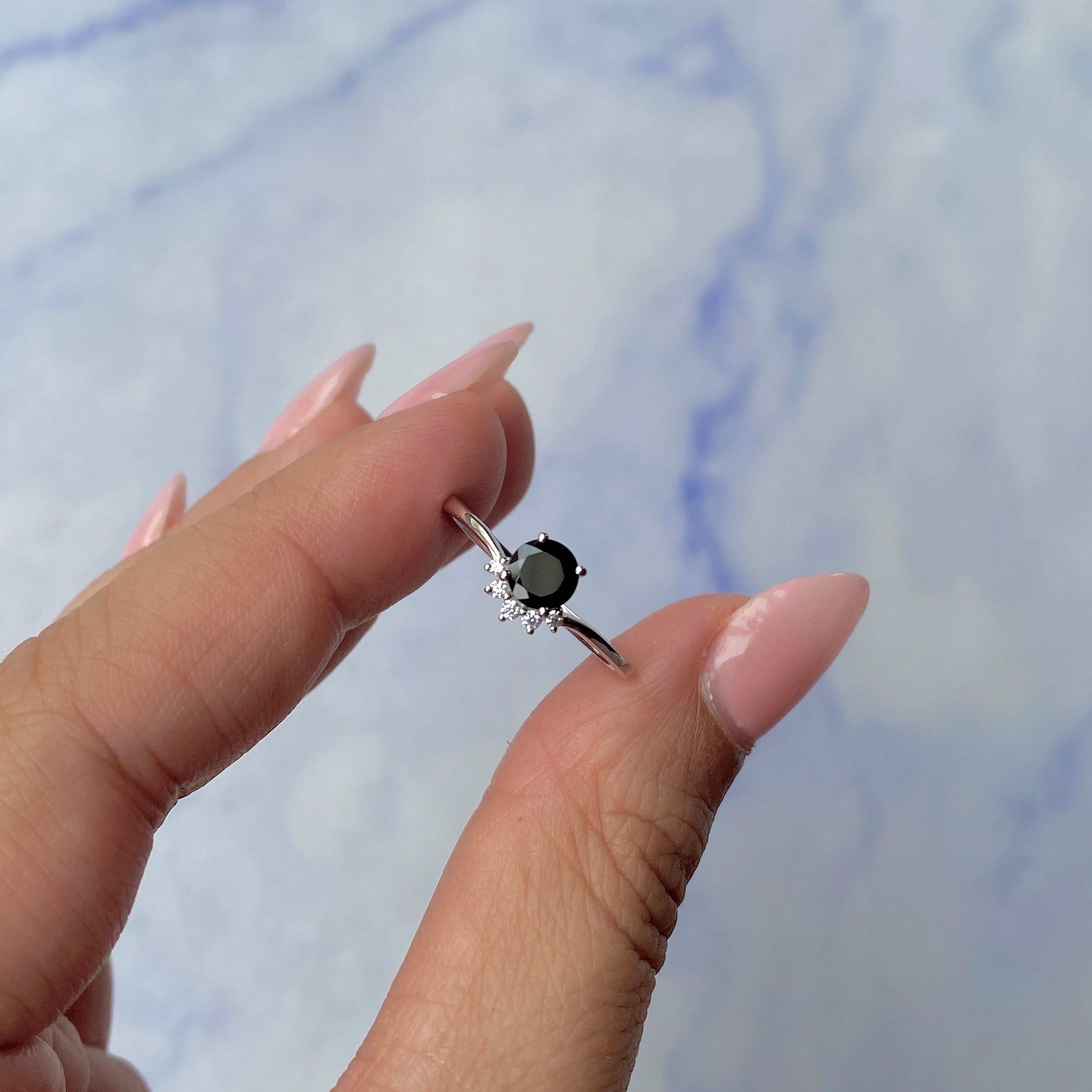 Black Tourmaline Ring-(BLS-SR-1942.)