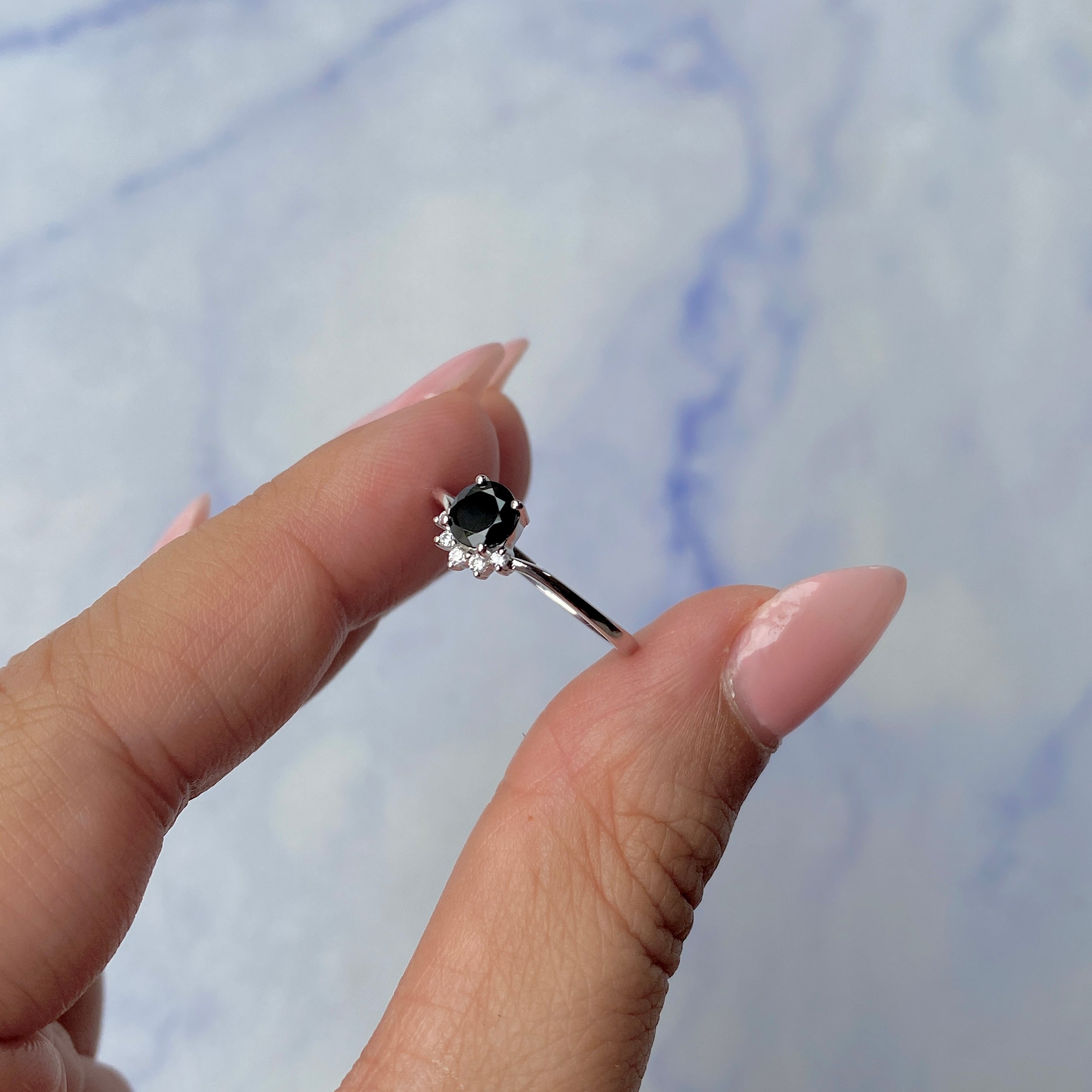 Black Tourmaline Ring-(BLS-SR-1942.)