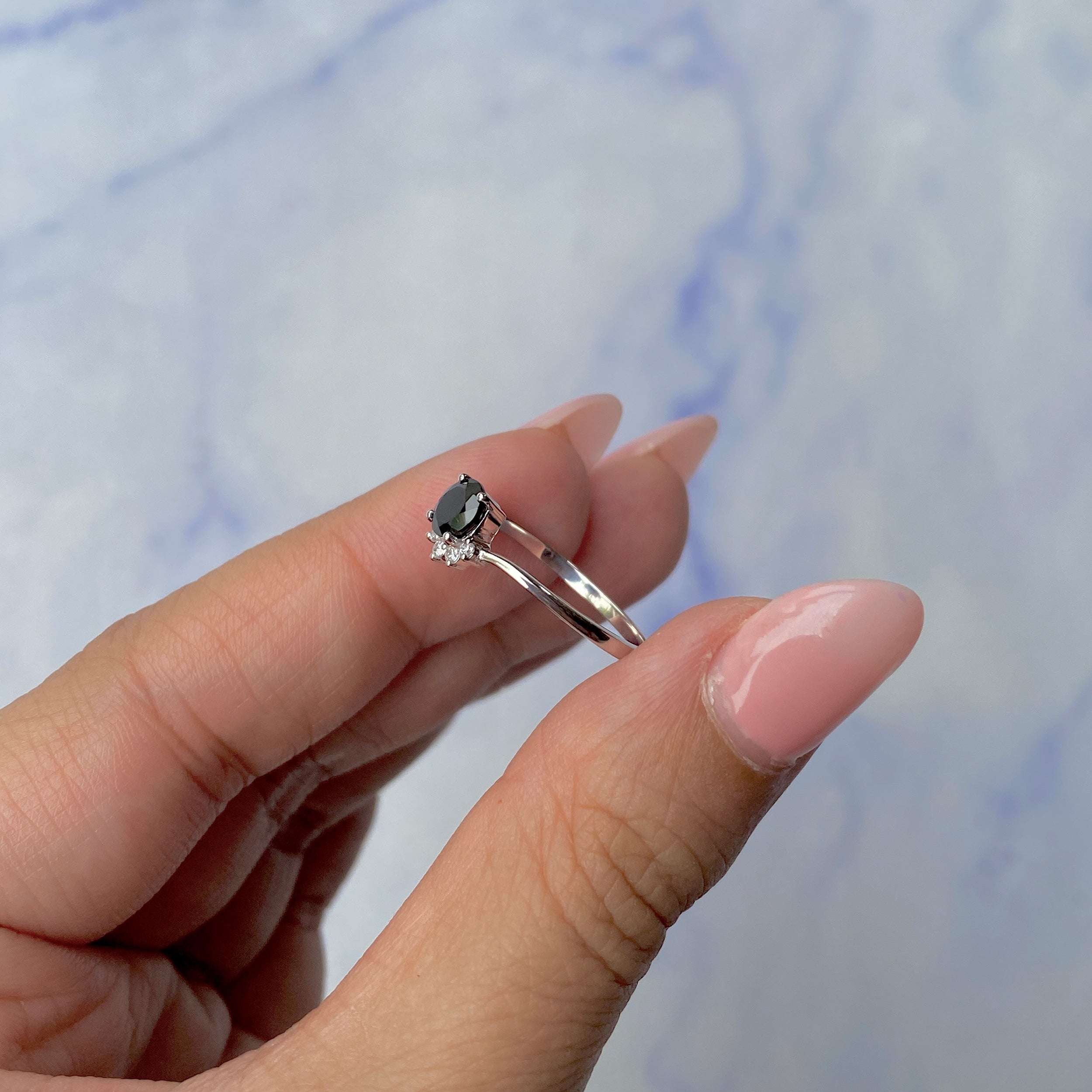 Black Tourmaline Ring-(BLS-SR-1942.)