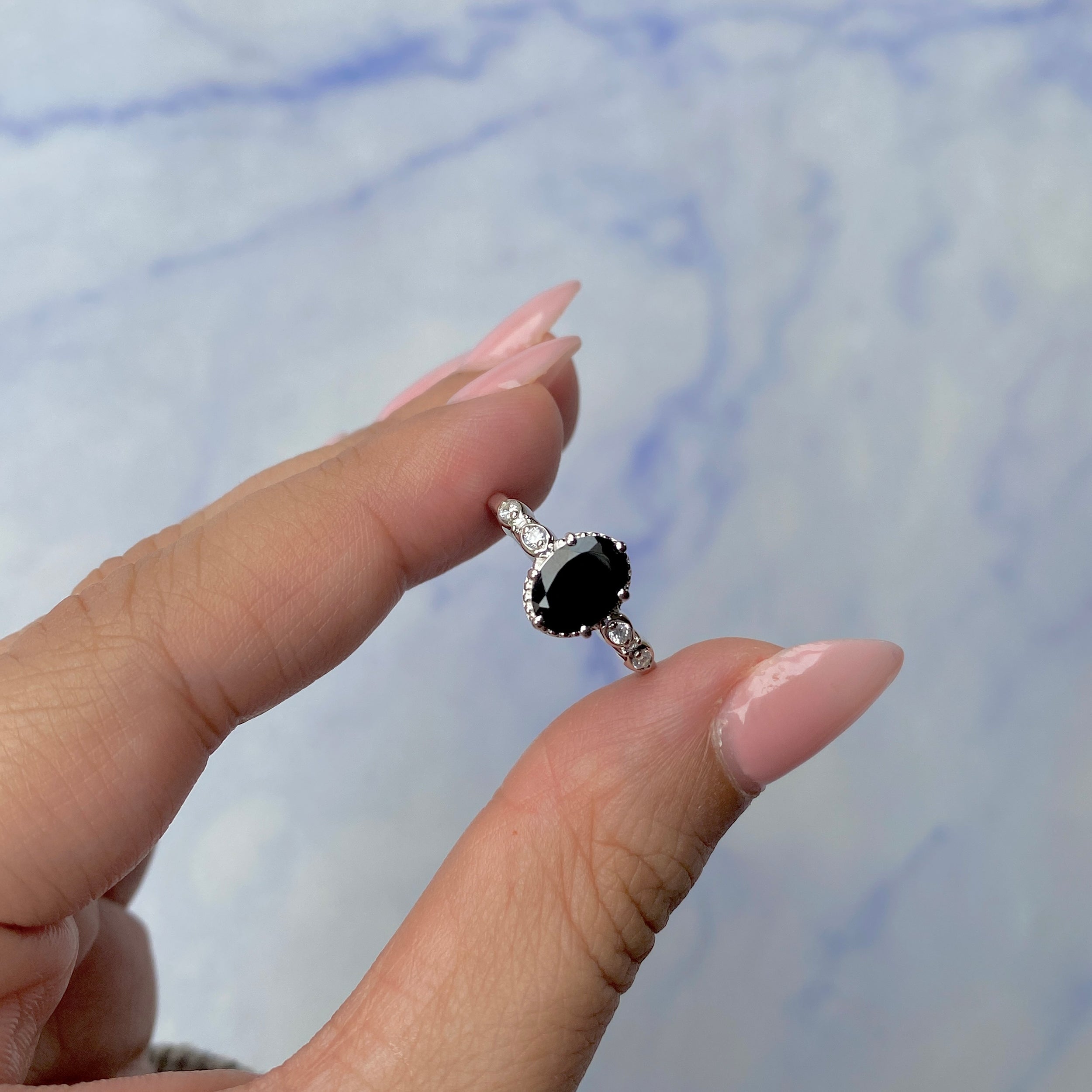 Black Tourmaline Ring-(BLS-SR-2182.)