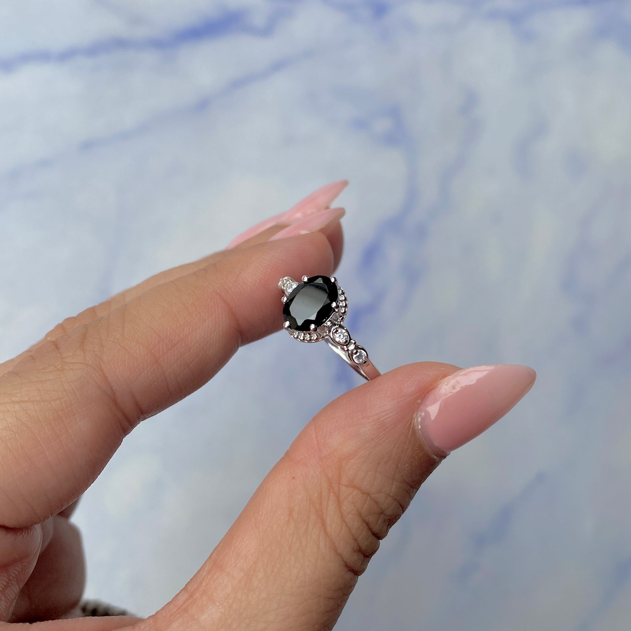 Black Tourmaline Ring-(BLS-SR-2182.)
