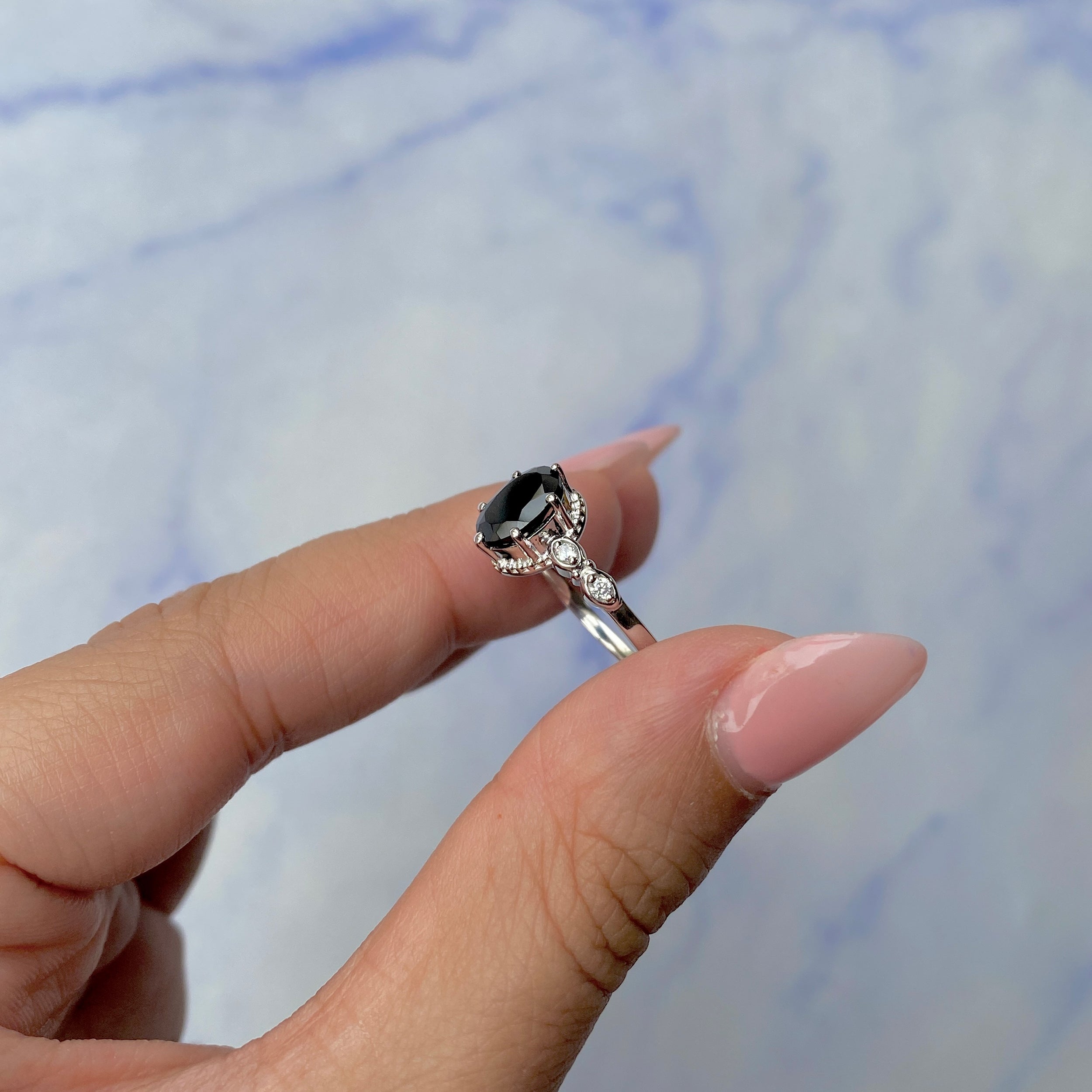 Black Tourmaline Ring-(BLS-SR-2182.)