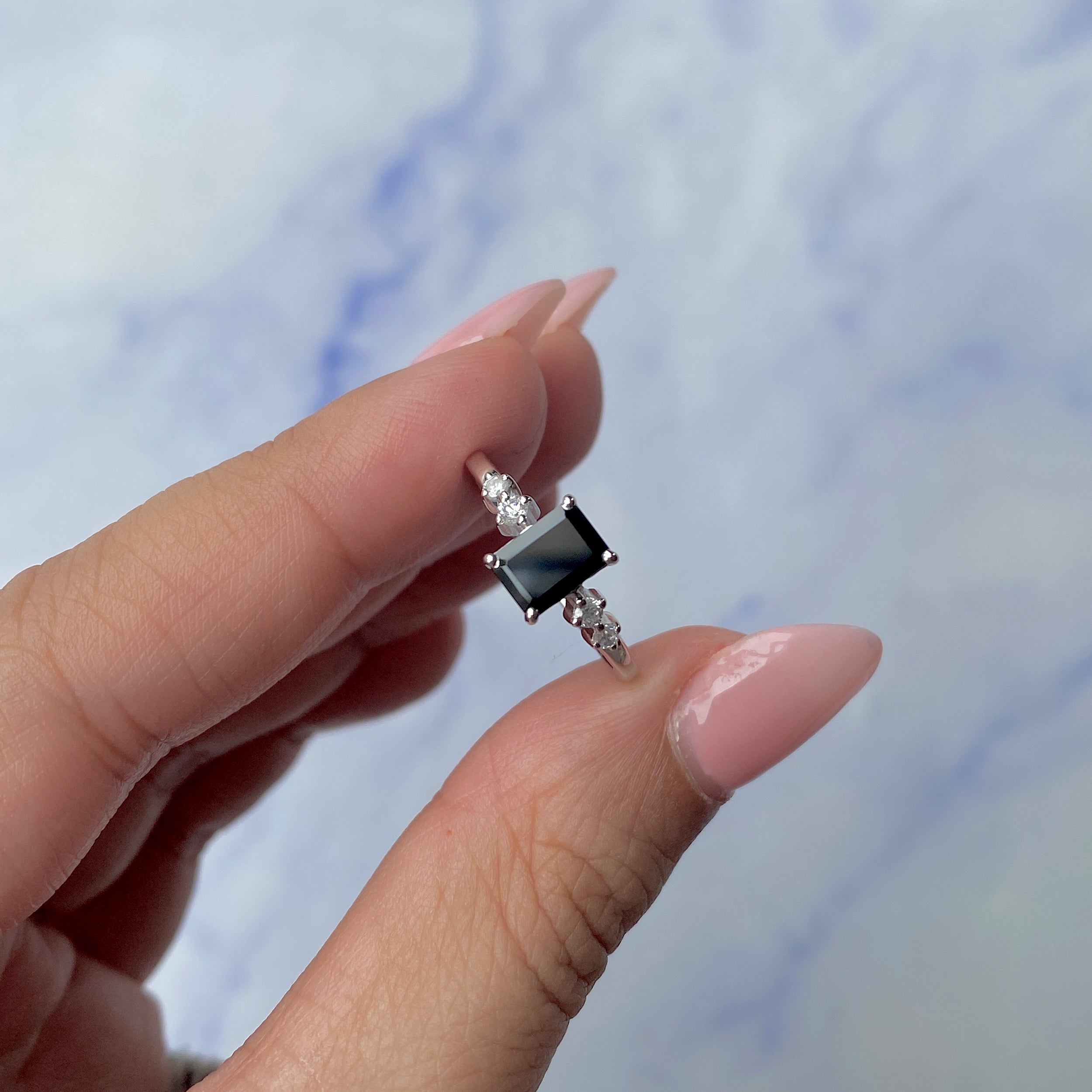 Black Tourmaline Ring-(BLS-SR-2187.)