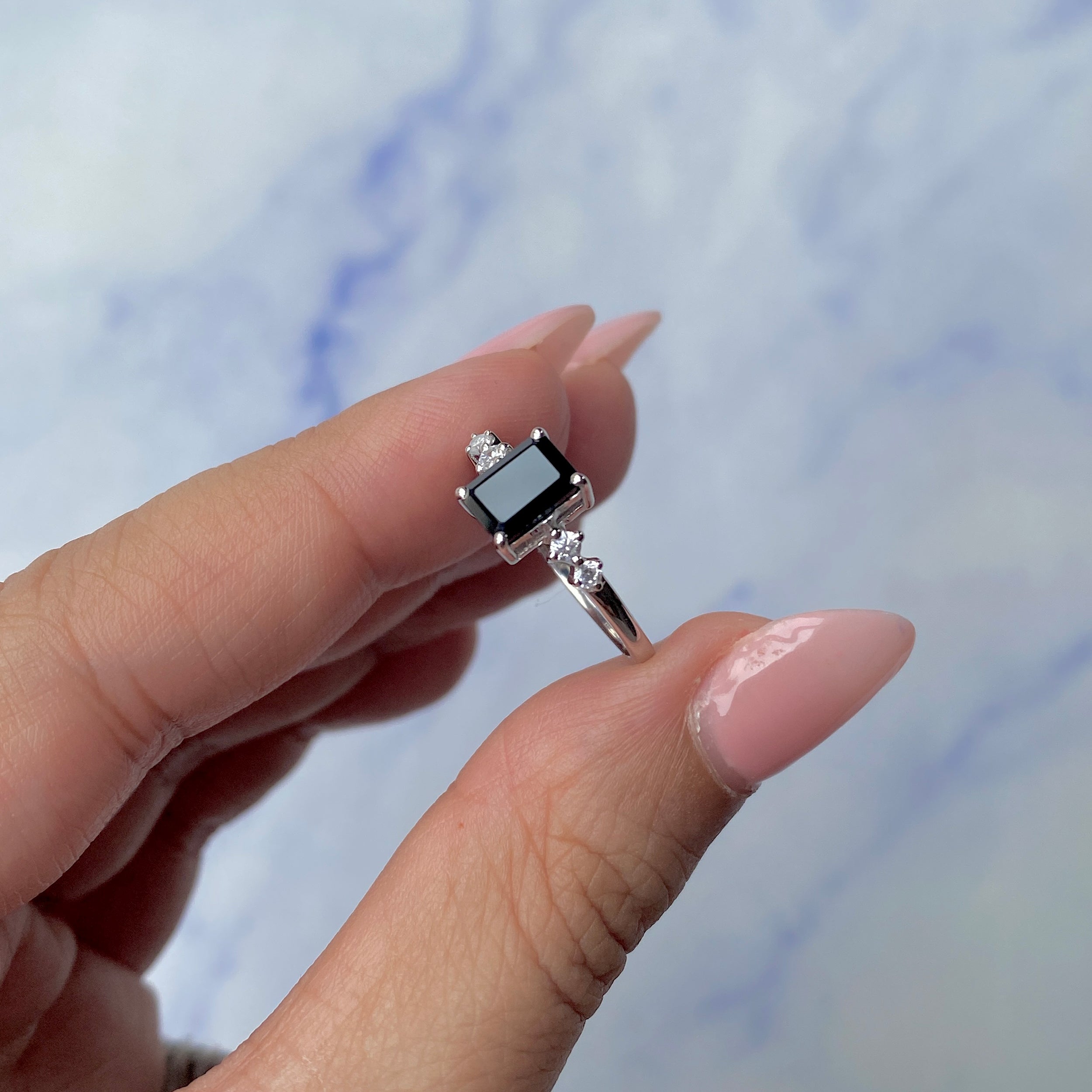 Black Tourmaline Ring-(BLS-SR-2187.)