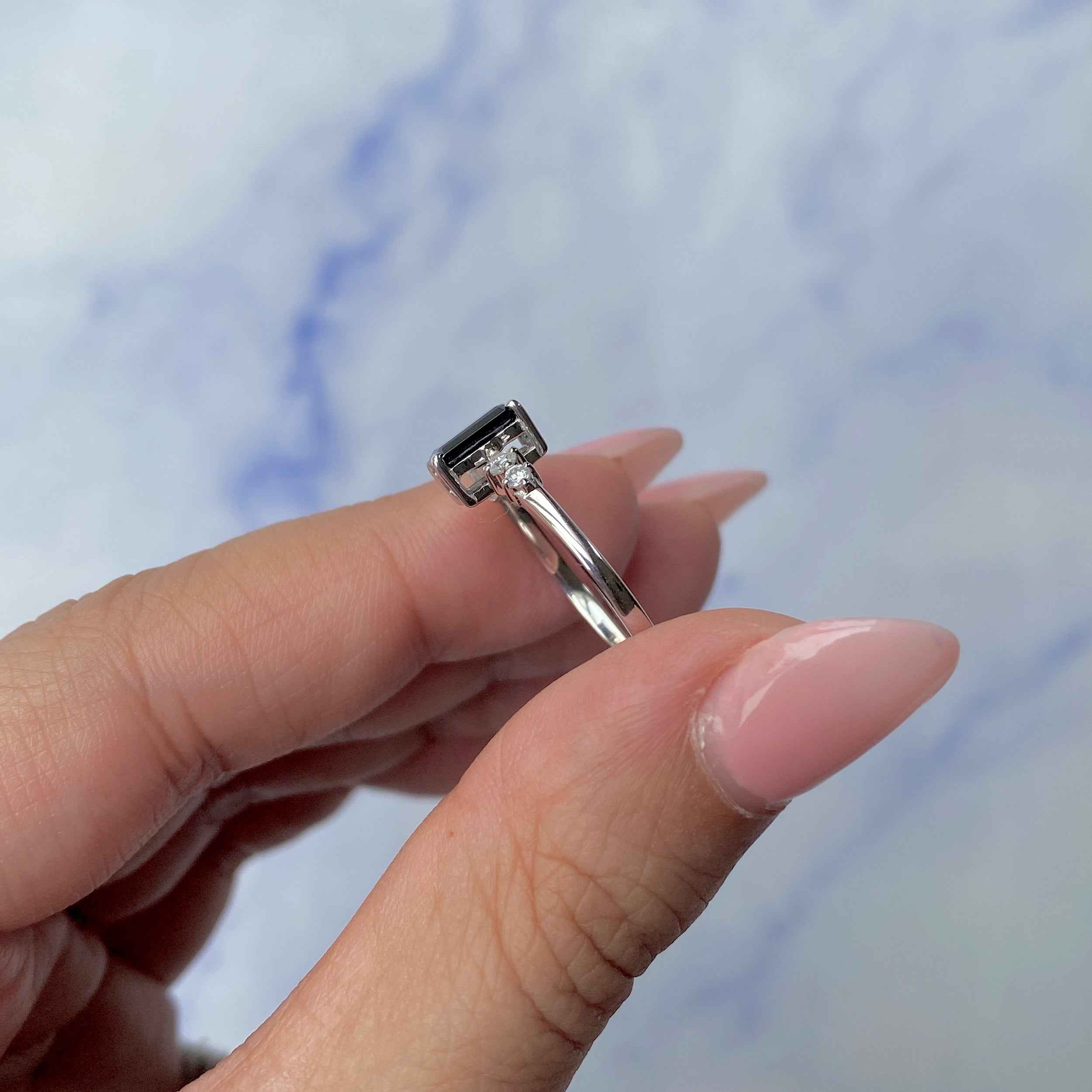 Black Tourmaline Ring-(BLS-SR-2187.)
