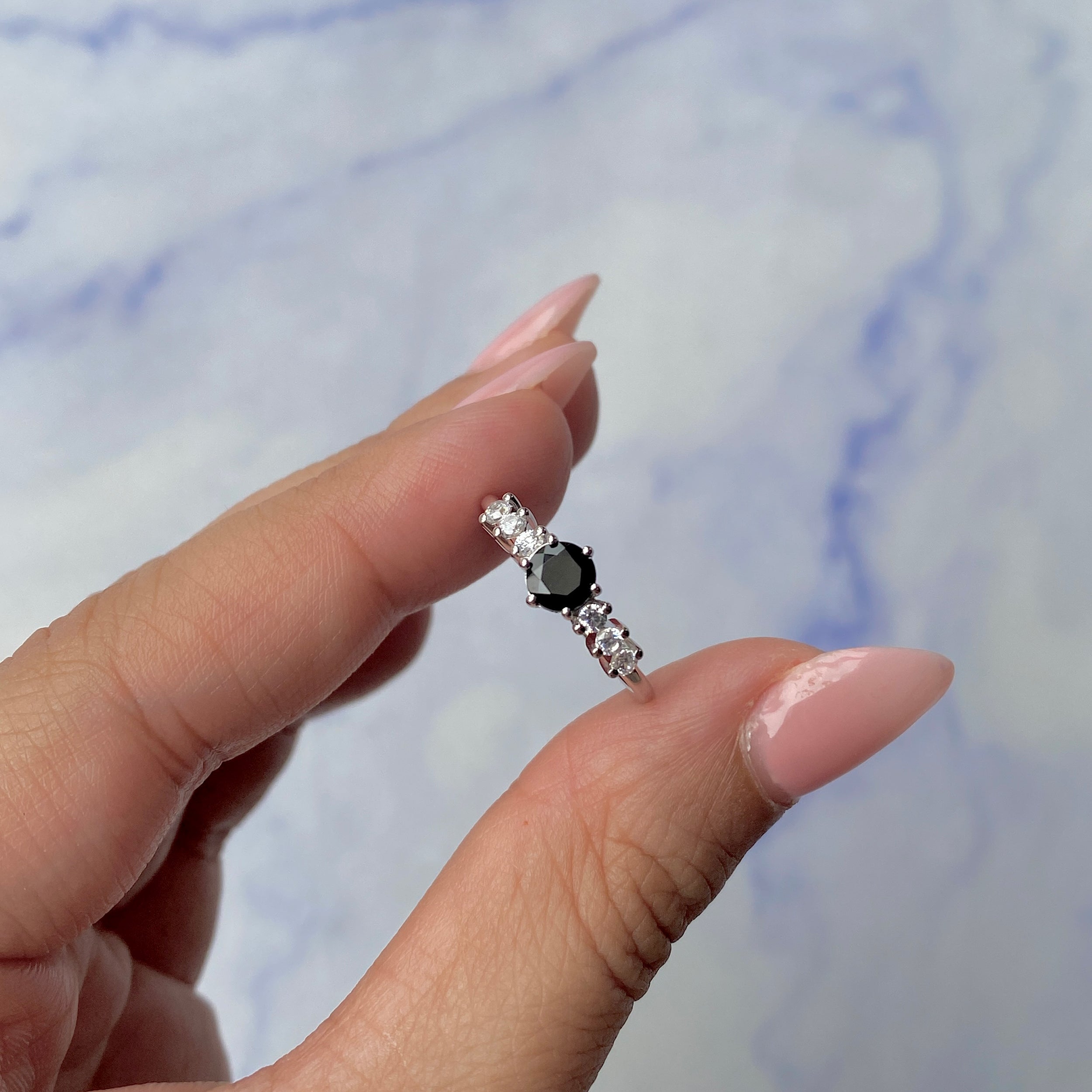 Black Tourmaline Ring-(BLS-SR-2259.)