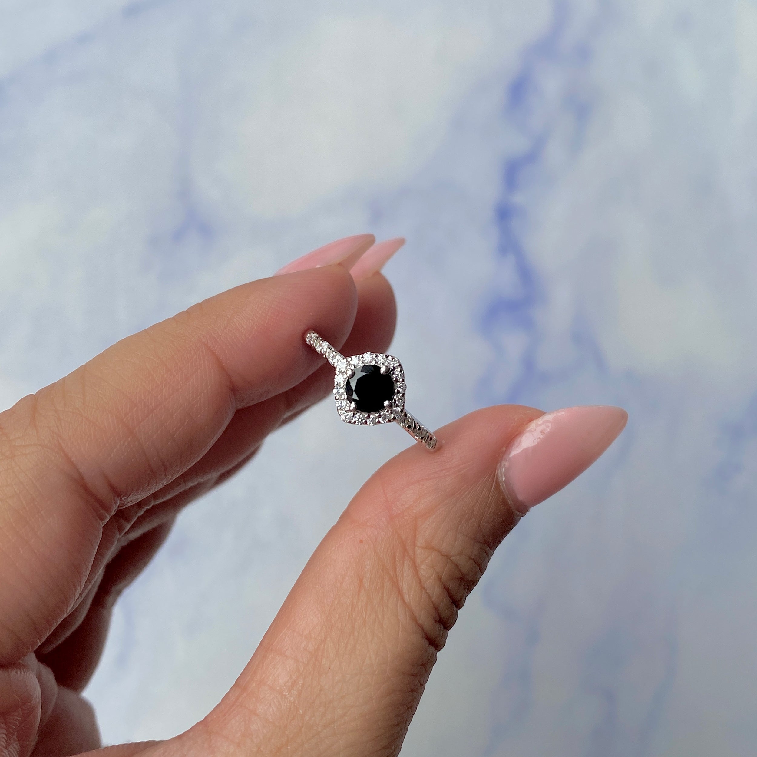 Black Tourmaline Ring-(BLS-SR-2260.)