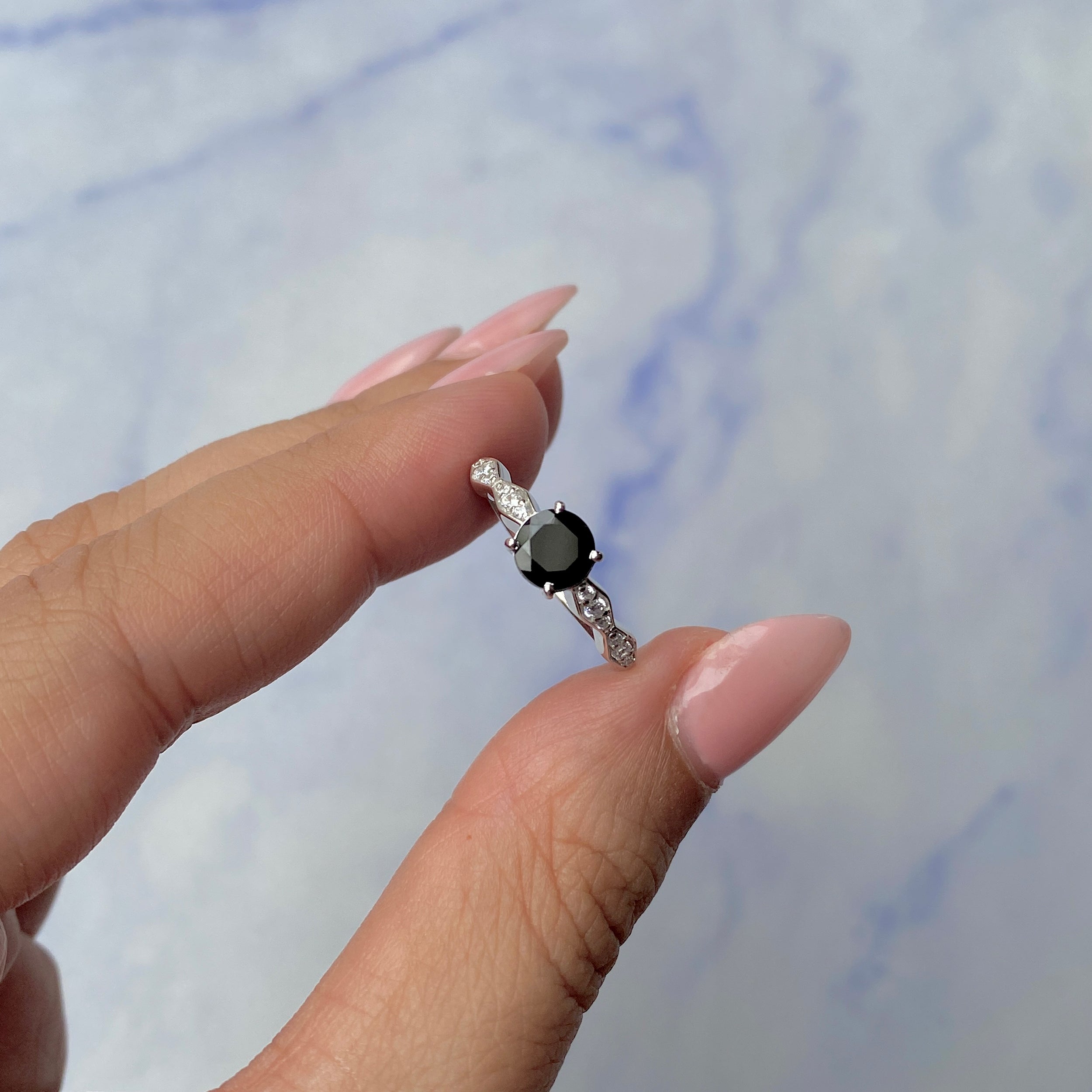 Black Tourmaline Ring-(BLS-SR-2288.)