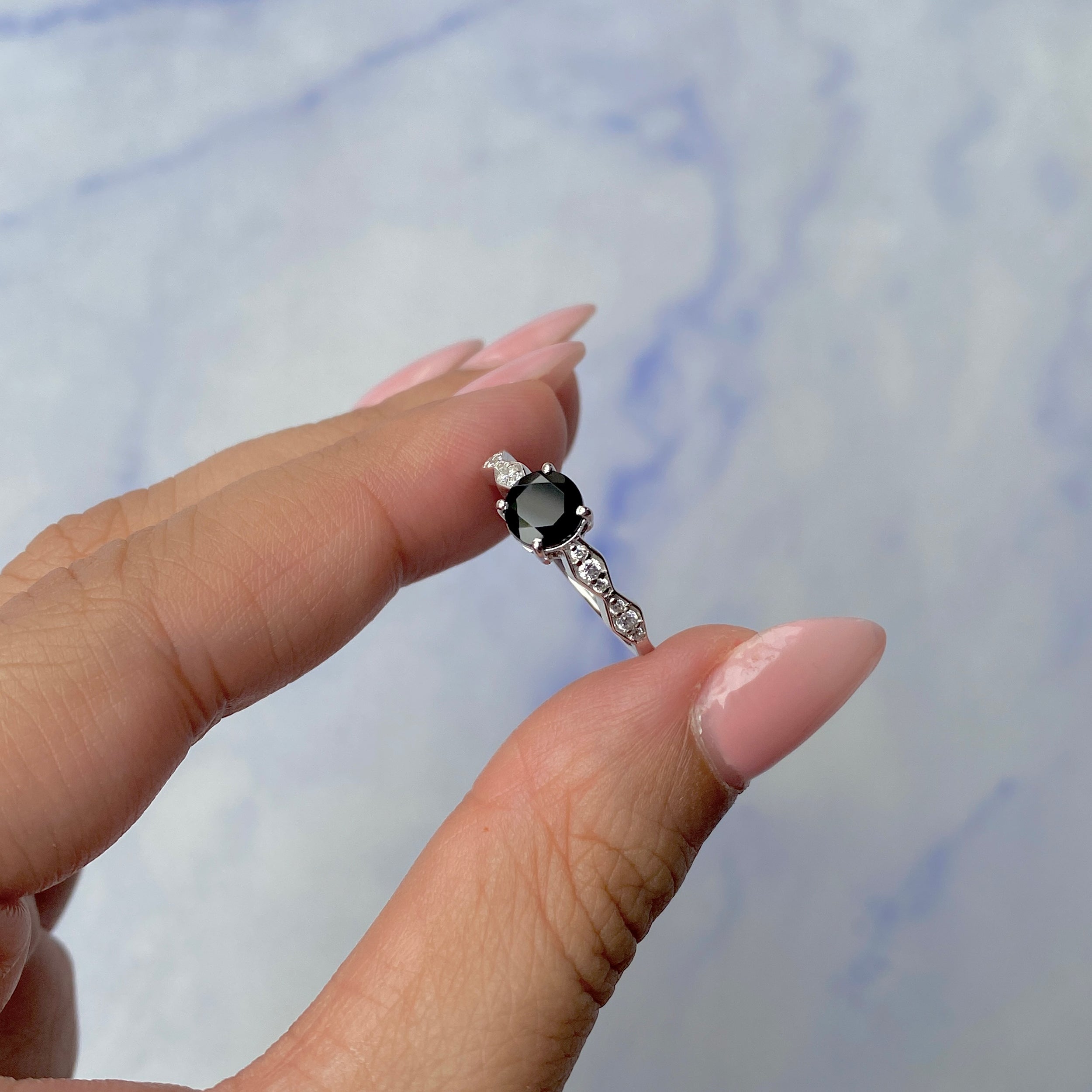 Black Tourmaline Ring-(BLS-SR-2288.)