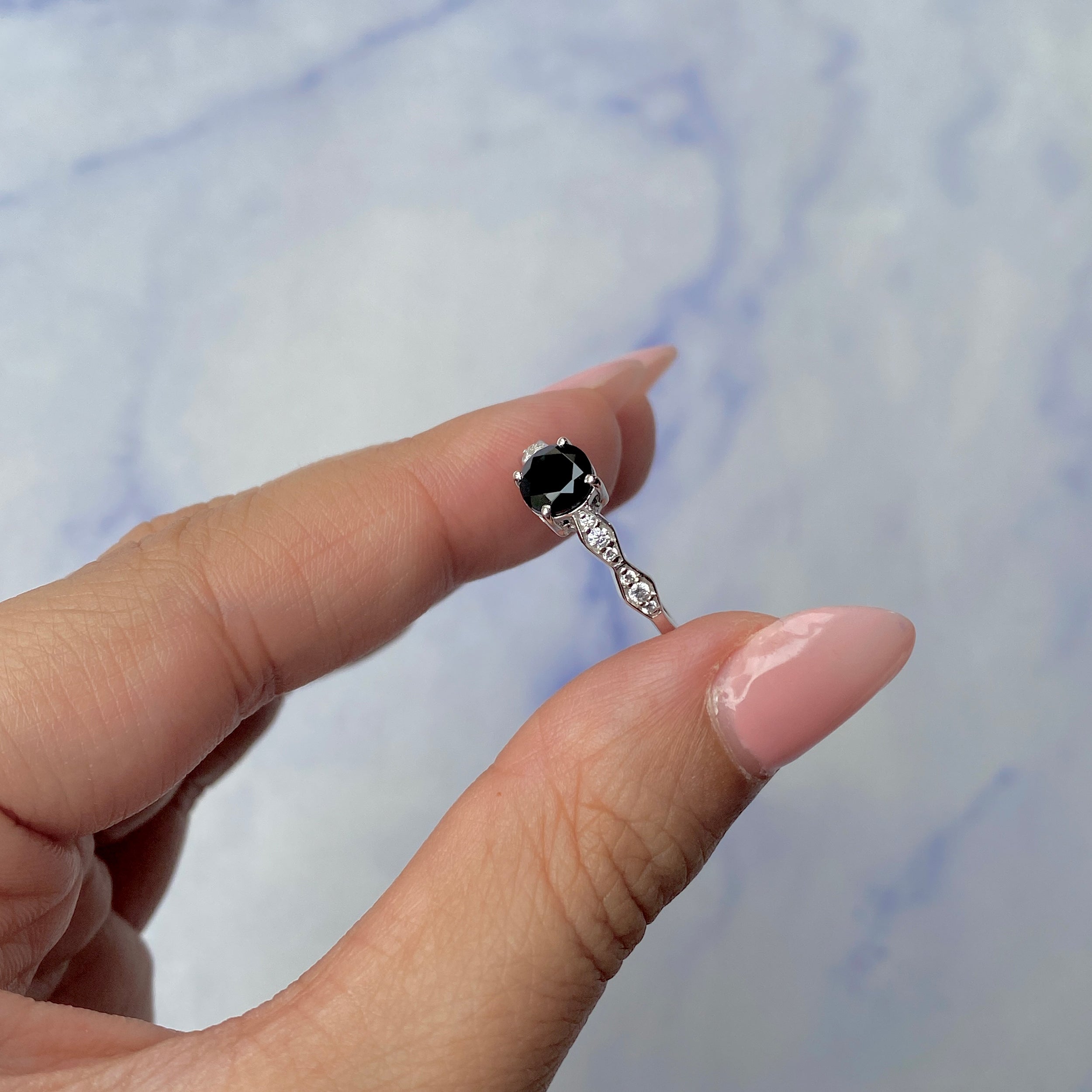 Black Tourmaline Ring-(BLS-SR-2288.)