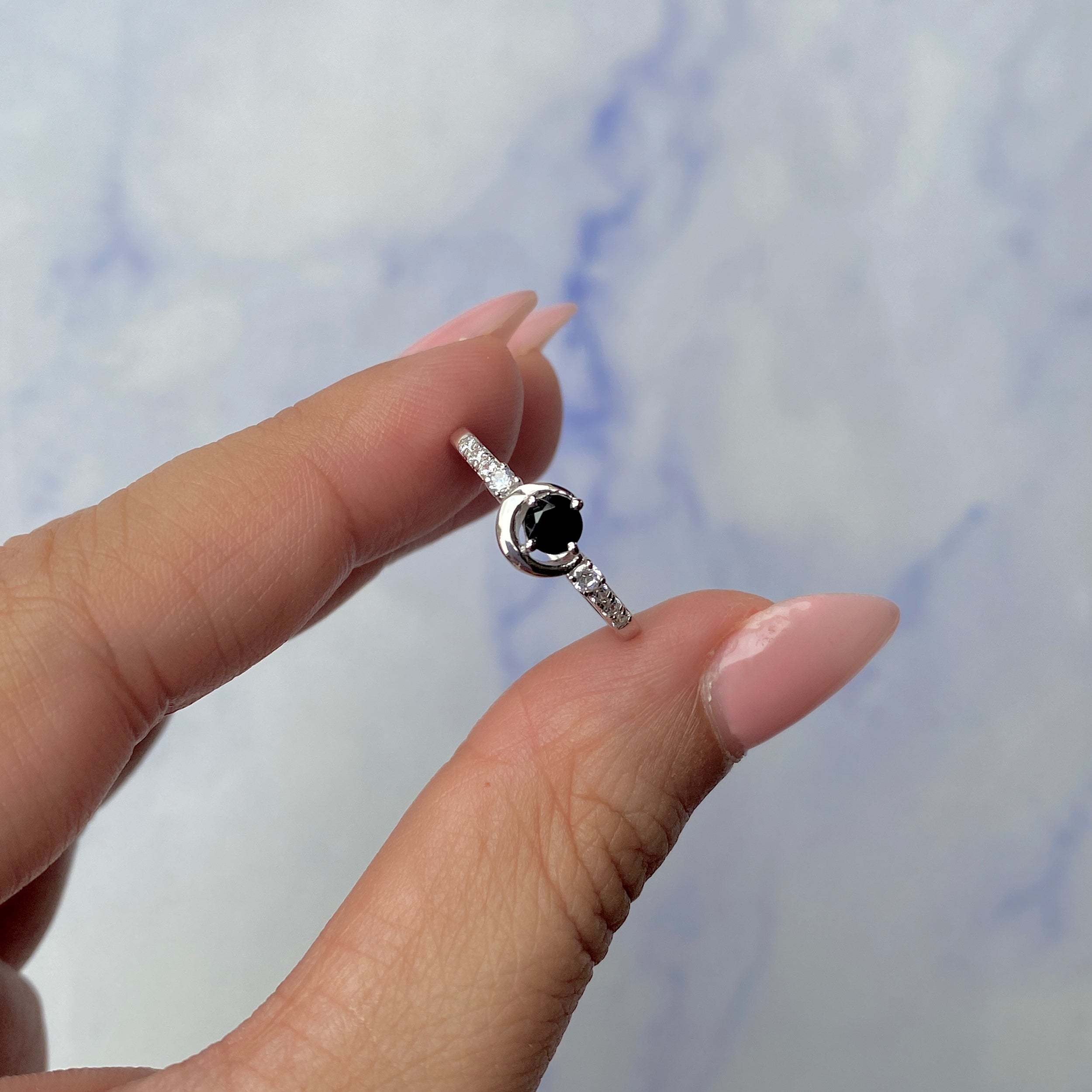 Black Tourmaline Ring-(BLS-SR-2292.)