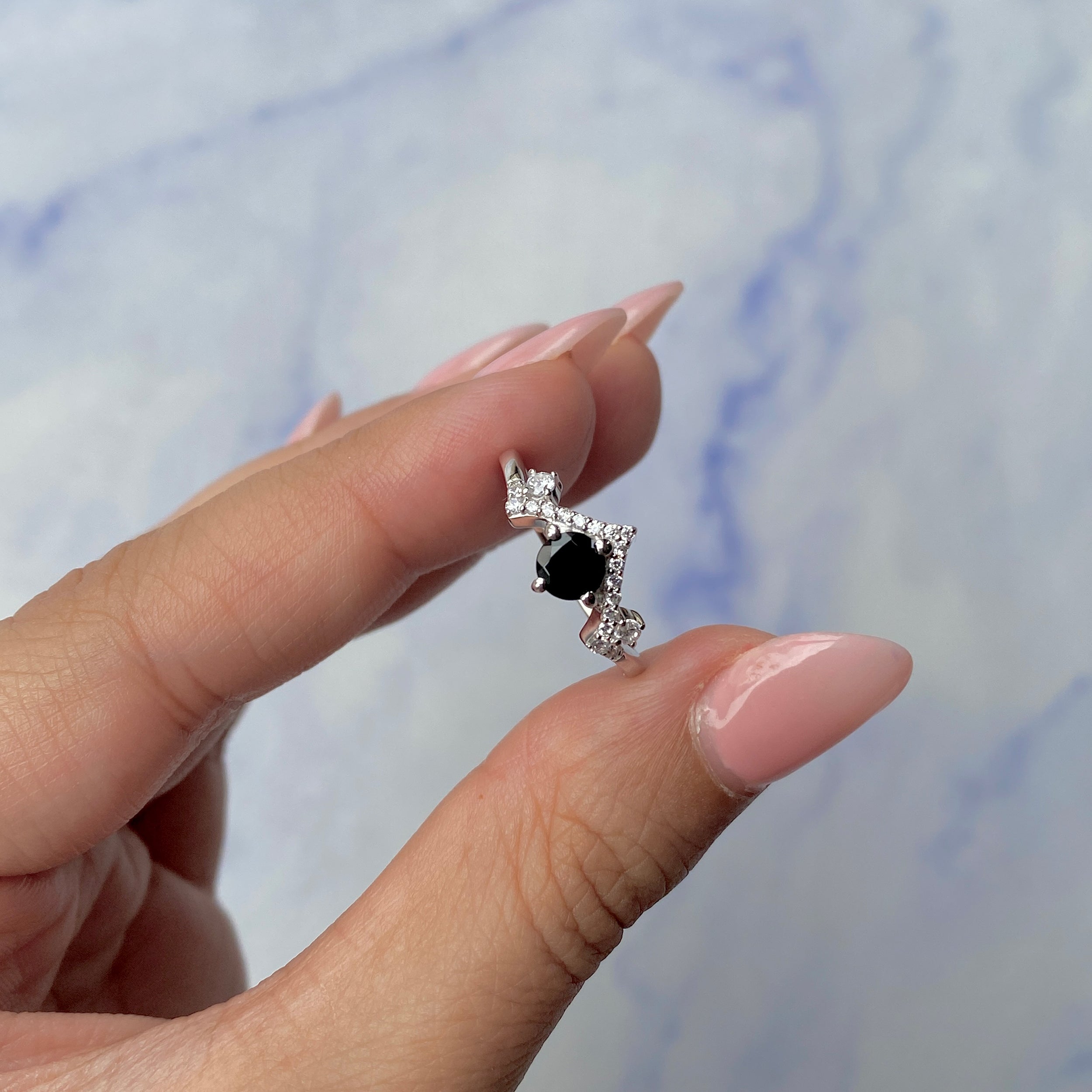 Black Tourmaline Ring-(BLS-SR-2296.)