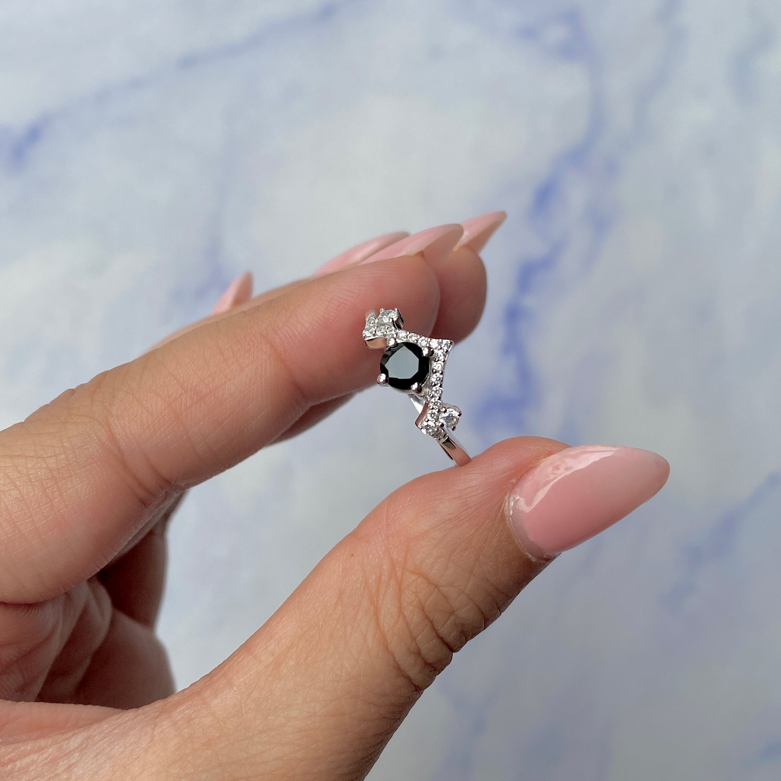 Black Tourmaline Ring-(BLS-SR-2296.)