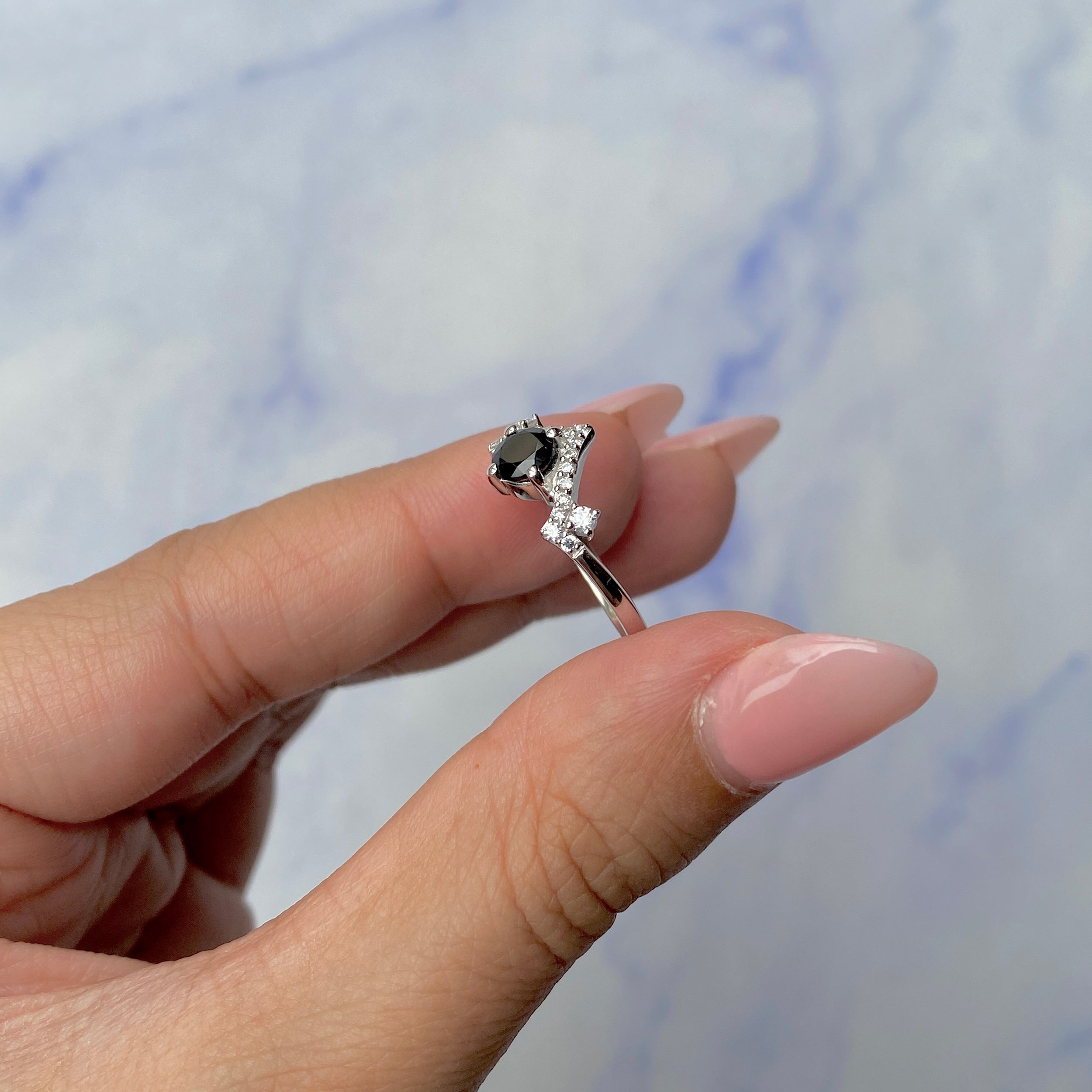 Black Tourmaline Ring-(BLS-SR-2296.)