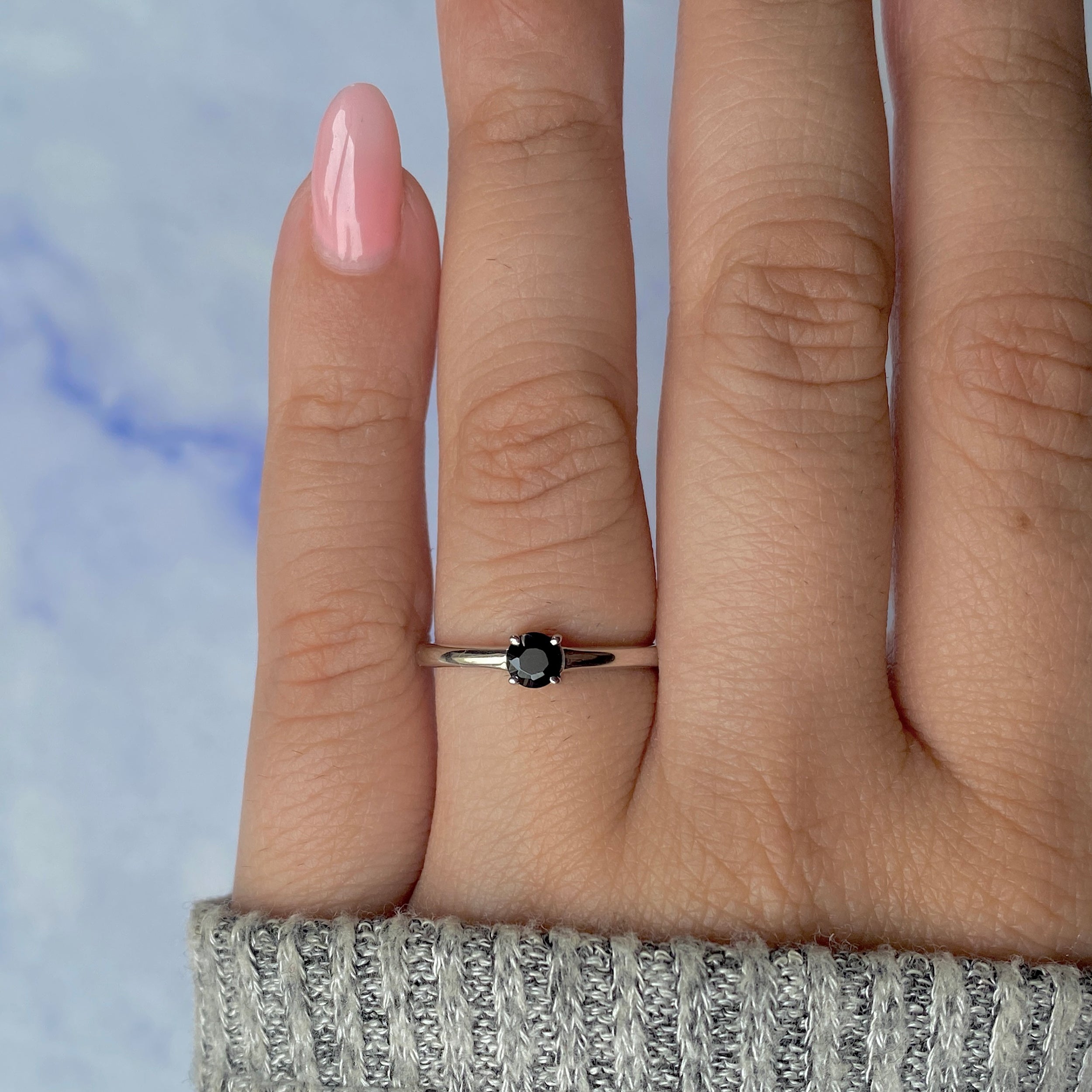 Black Tourmaline Ring-(BLS-SR-235.)