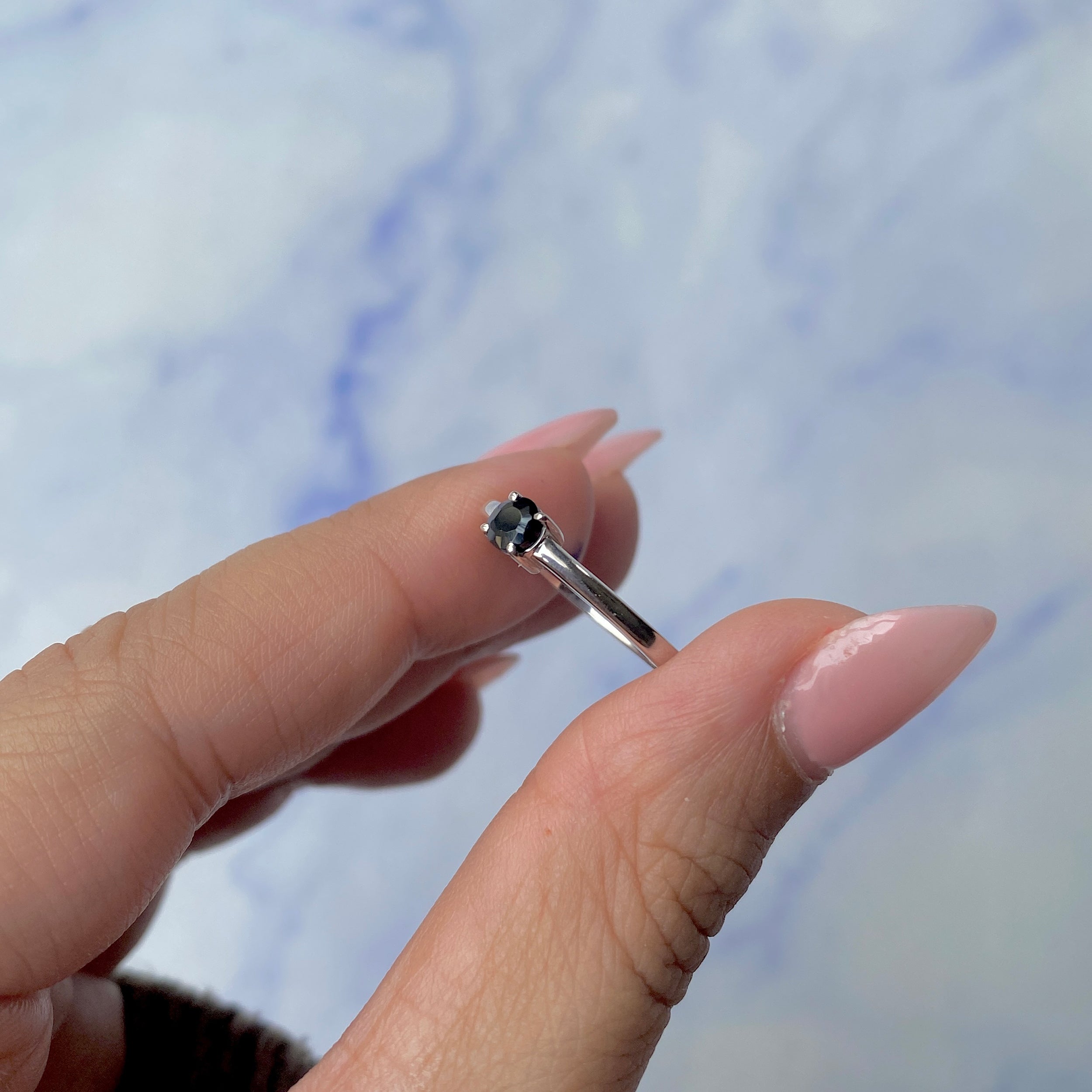 Black Tourmaline Ring-(BLS-SR-235.)