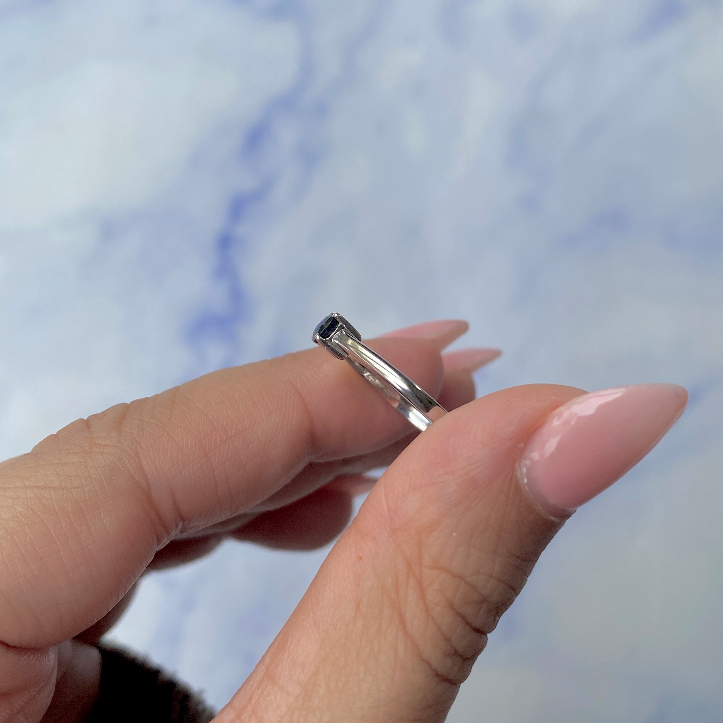 Black Tourmaline Ring-(BLS-SR-235.)