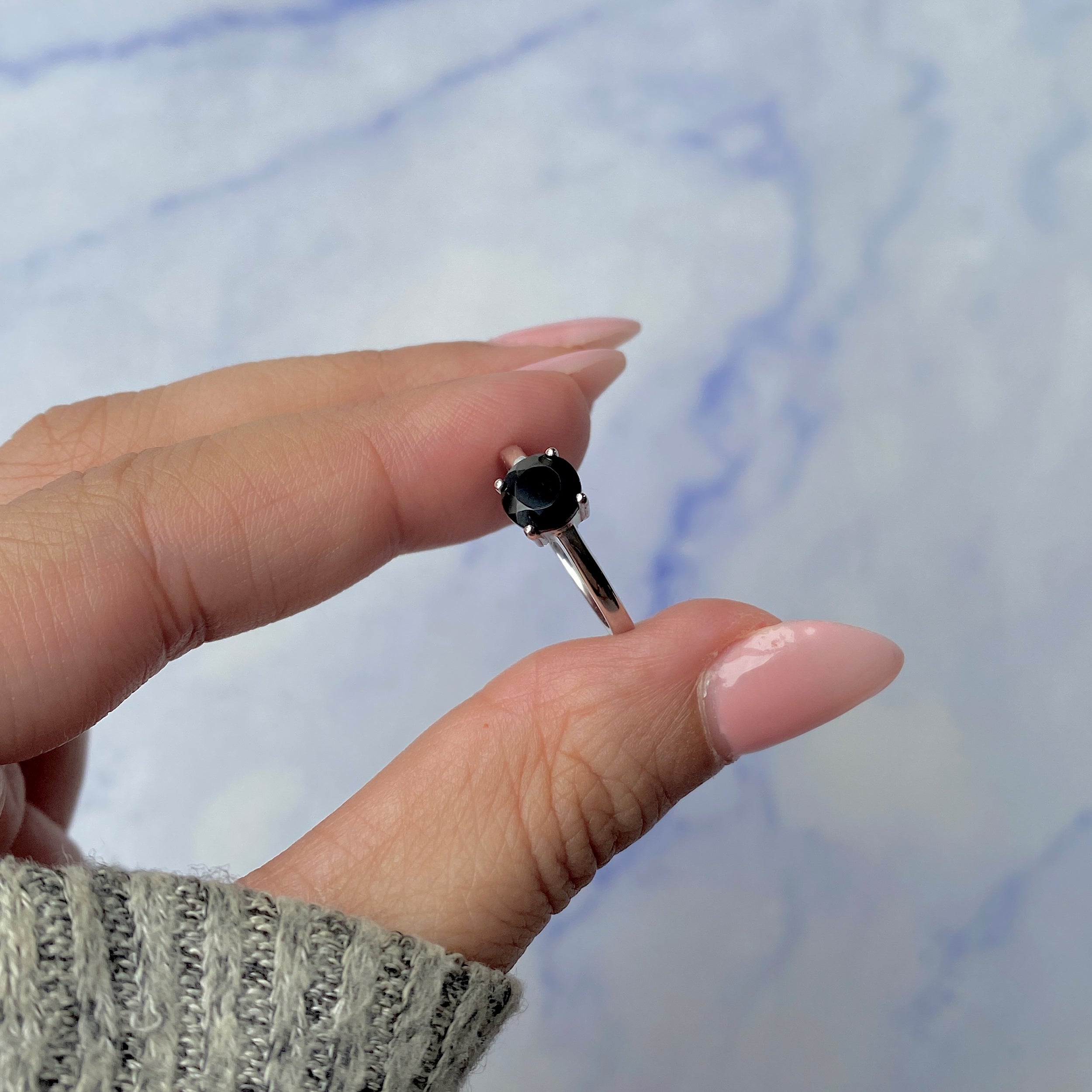 Black Tourmaline Ring-(BLS-SR-236.)