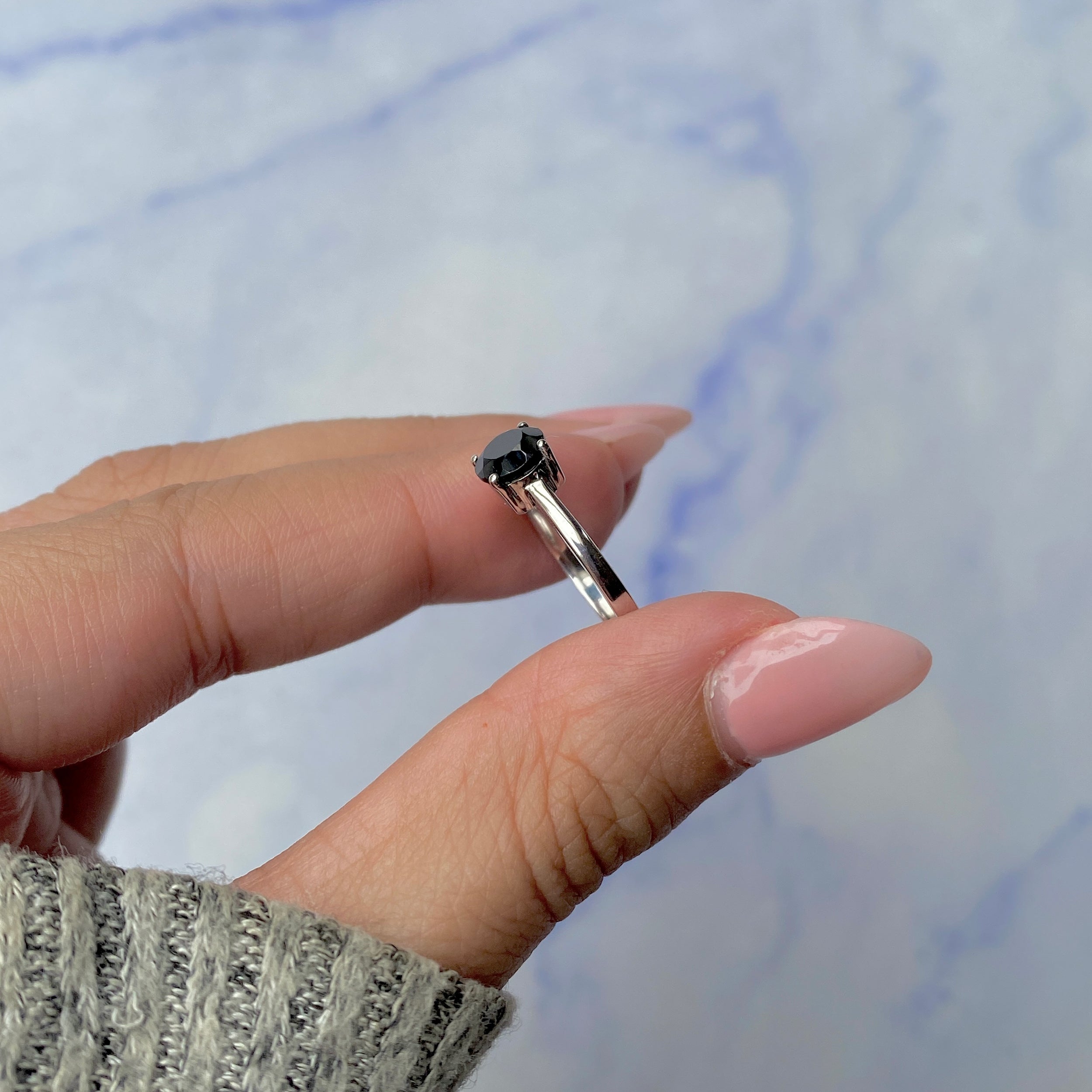 Black Tourmaline Ring-(BLS-SR-236.)