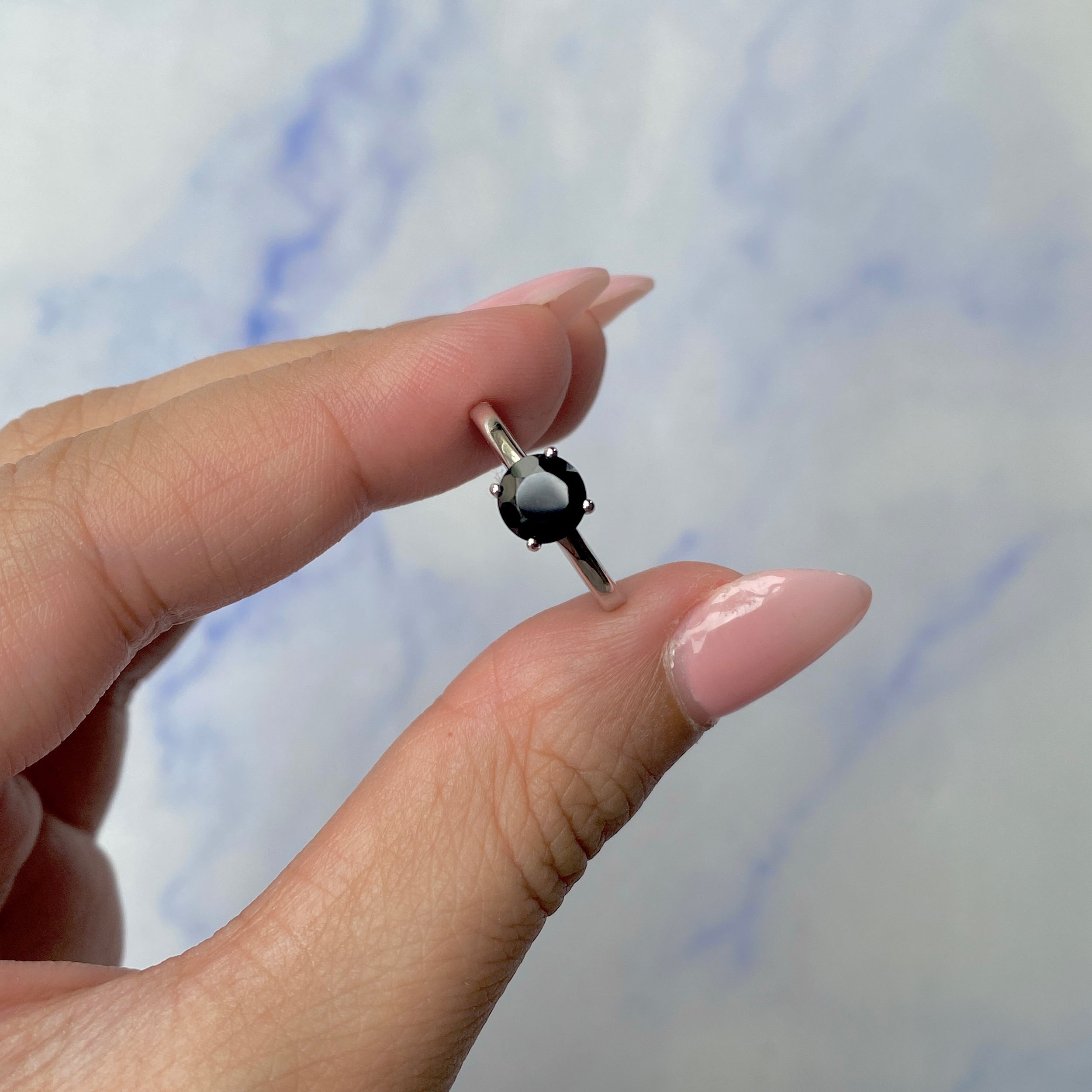 Black Tourmaline Ring-(BLS-SR-236.)