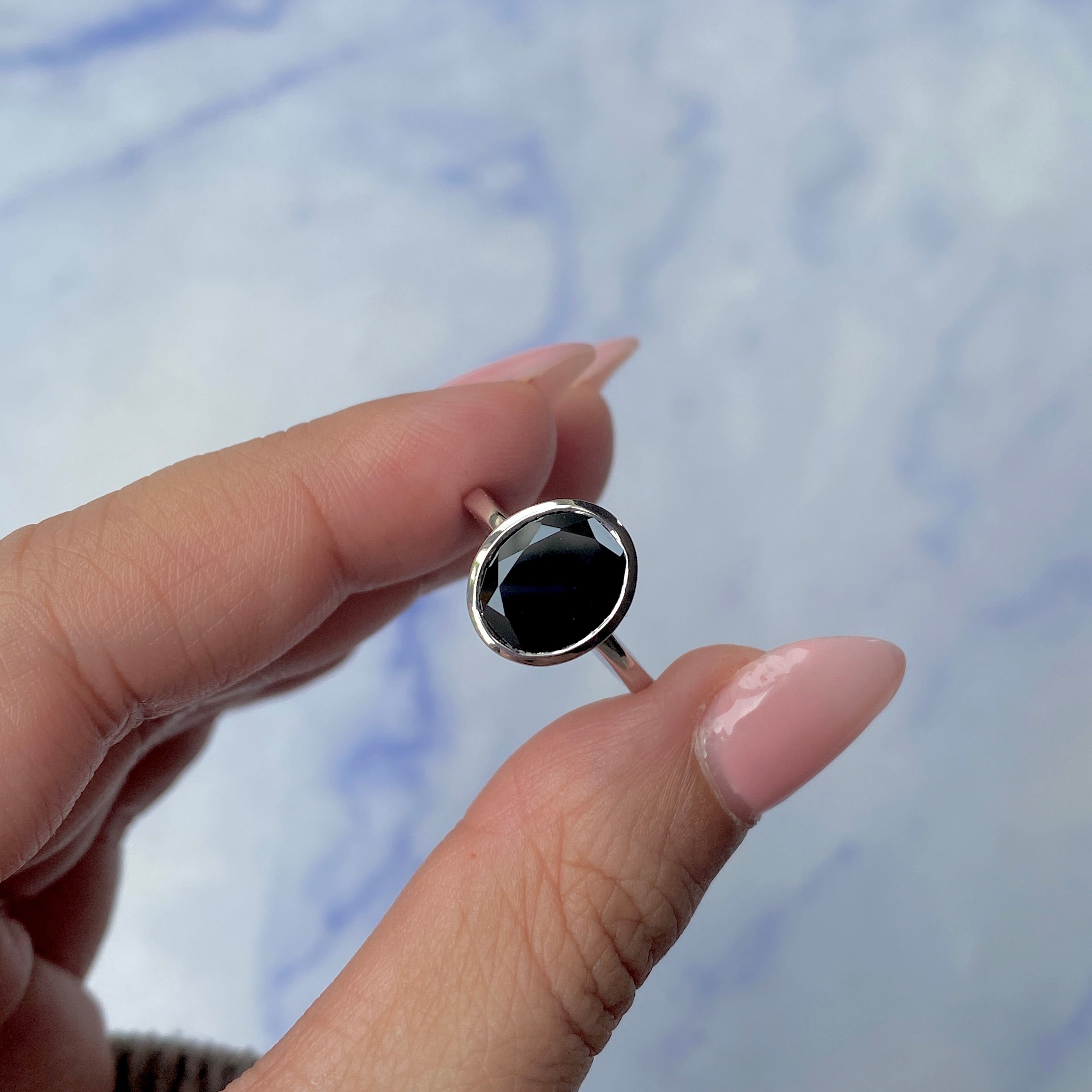 Black Tourmaline Ring-(BLS-SR-2368.)