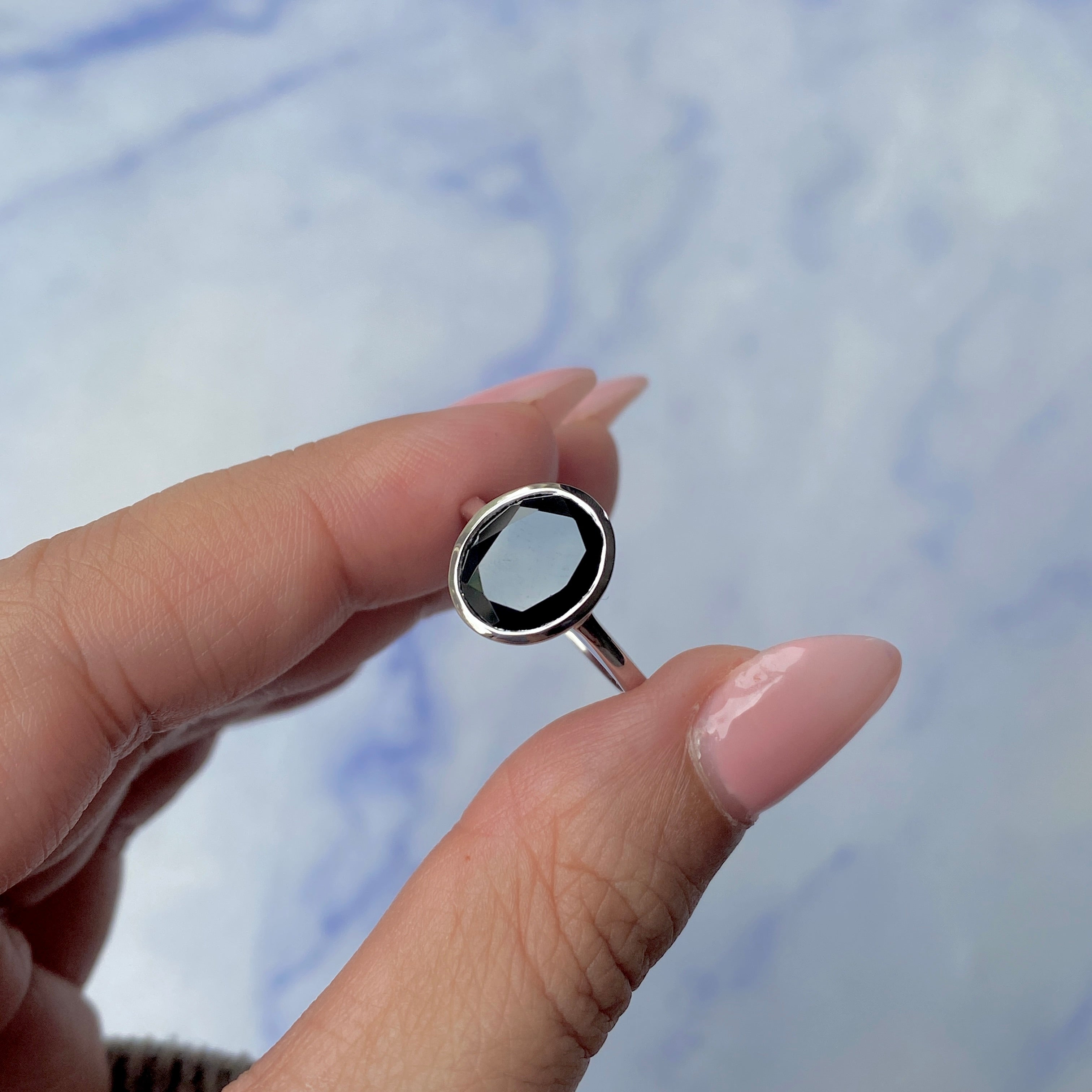 Black Tourmaline Ring-(BLS-SR-2368.)