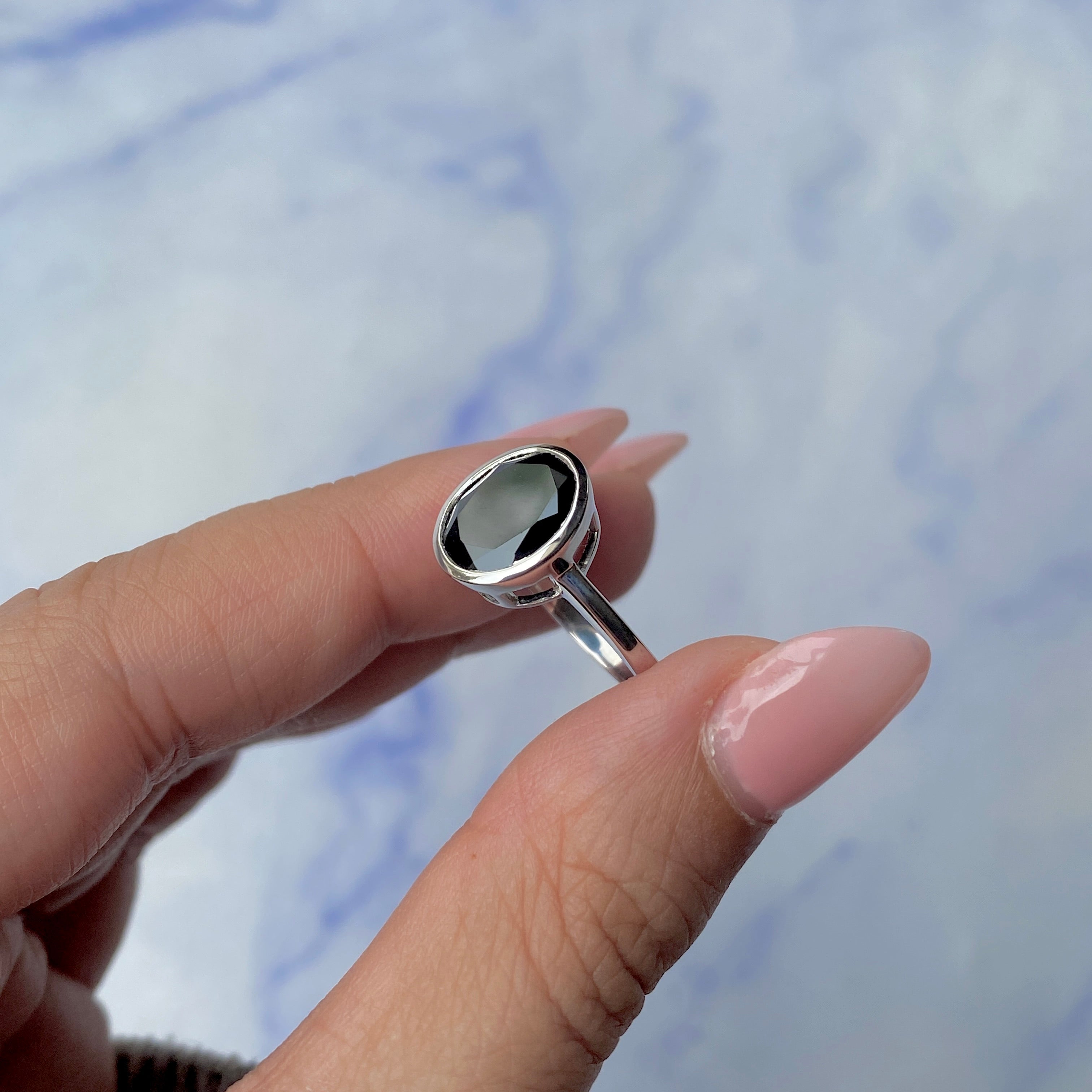 Black Tourmaline Ring-(BLS-SR-2368.)