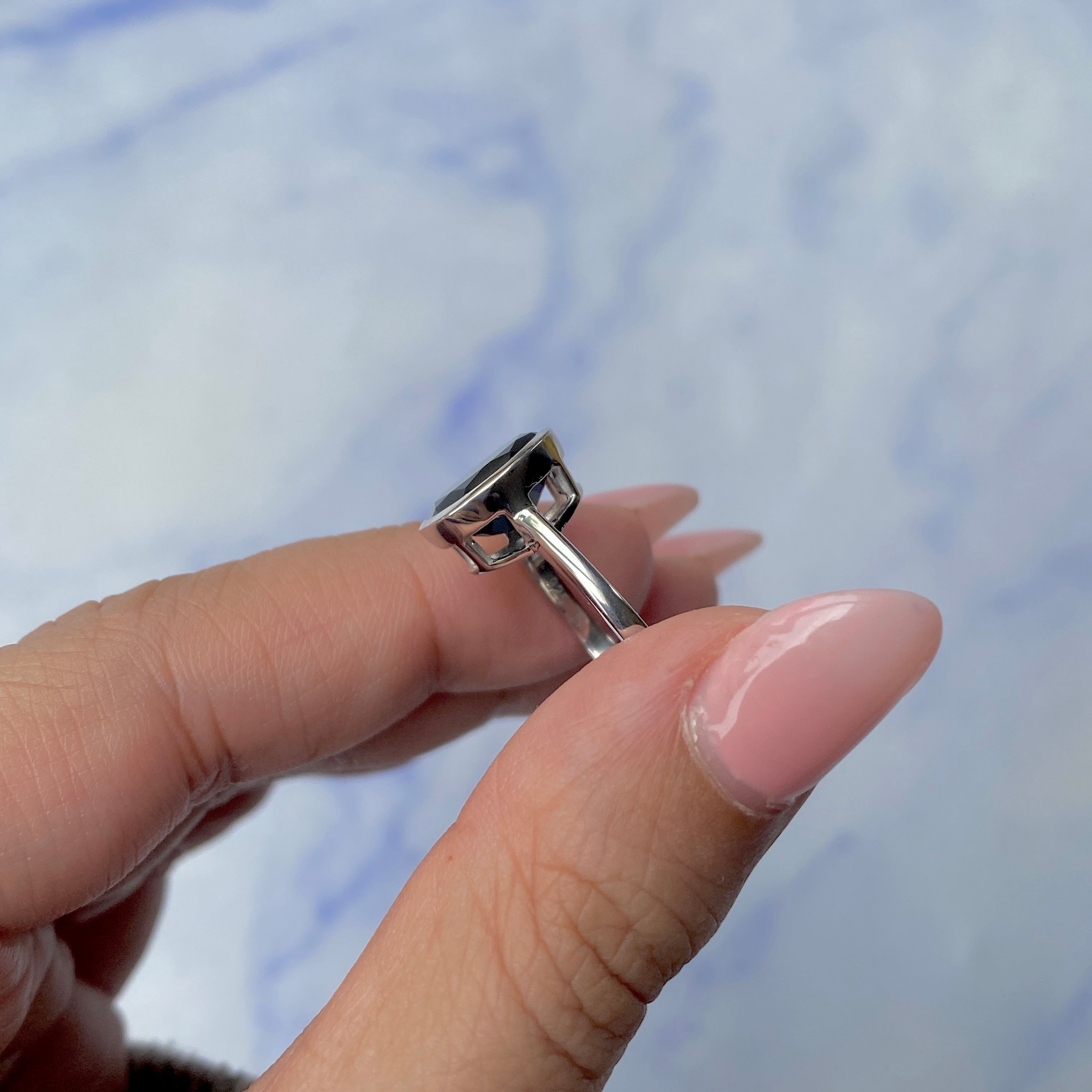 Black Tourmaline Ring-(BLS-SR-2368.)