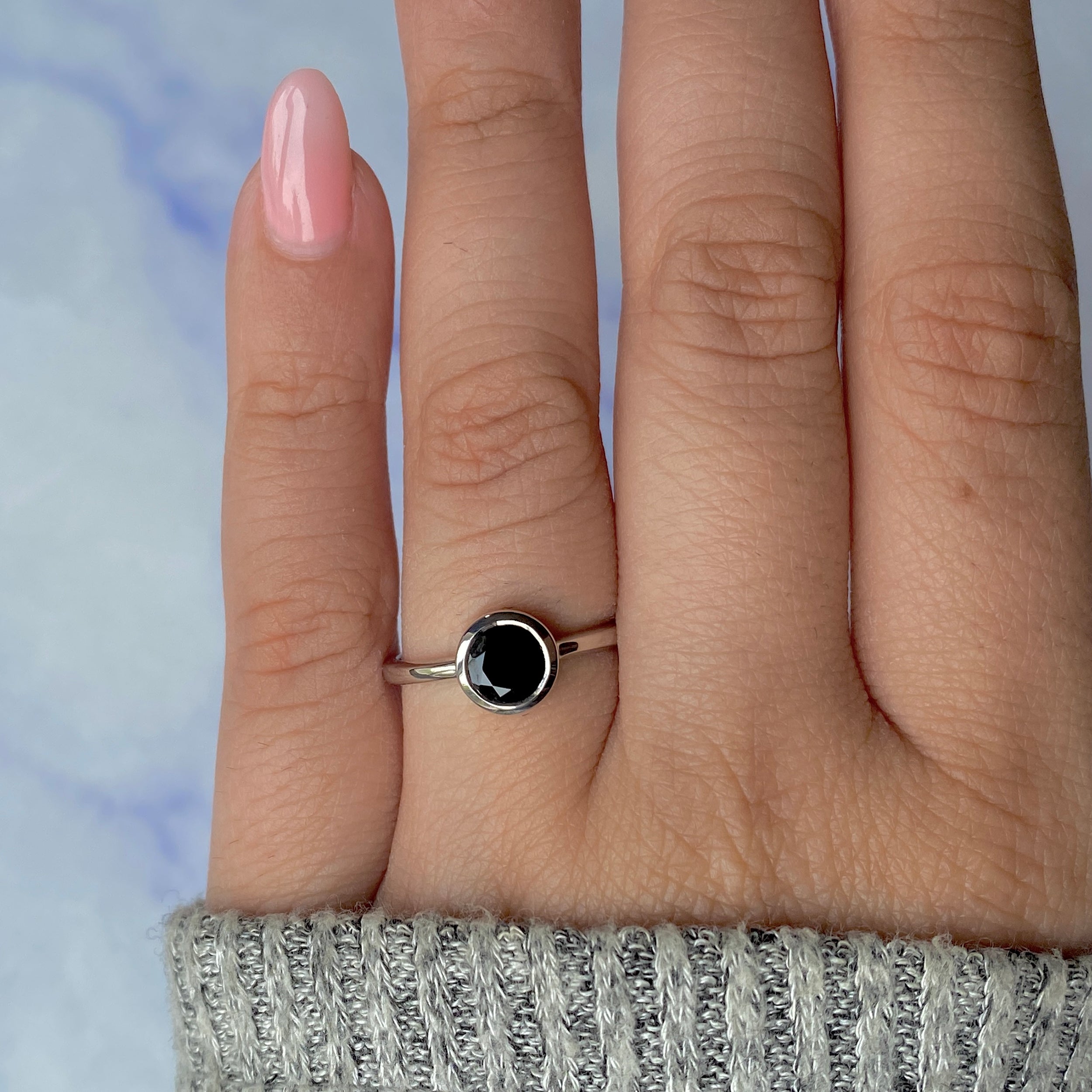 Black Tourmaline Ring-(BLS-SR-237.)