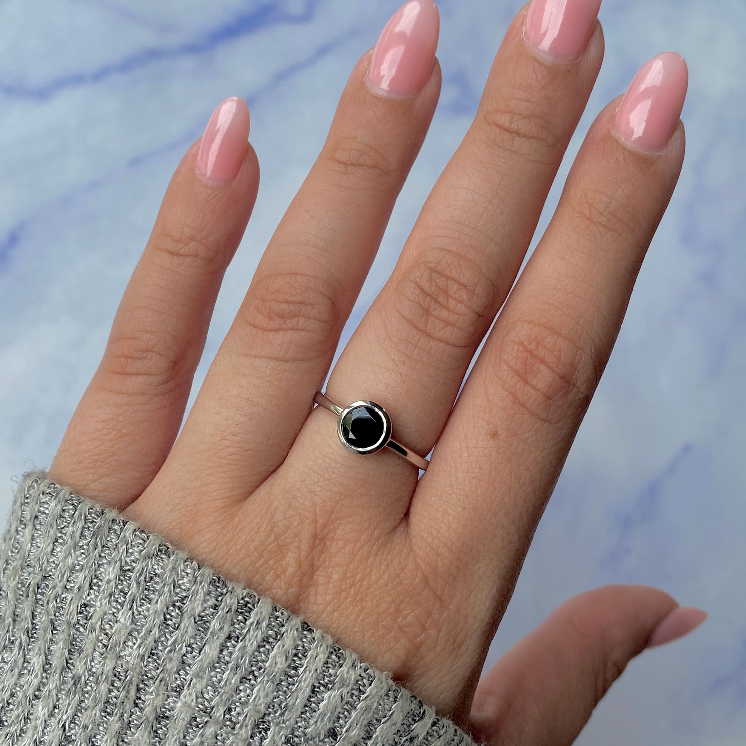 Black Tourmaline Ring-(BLS-SR-237.)