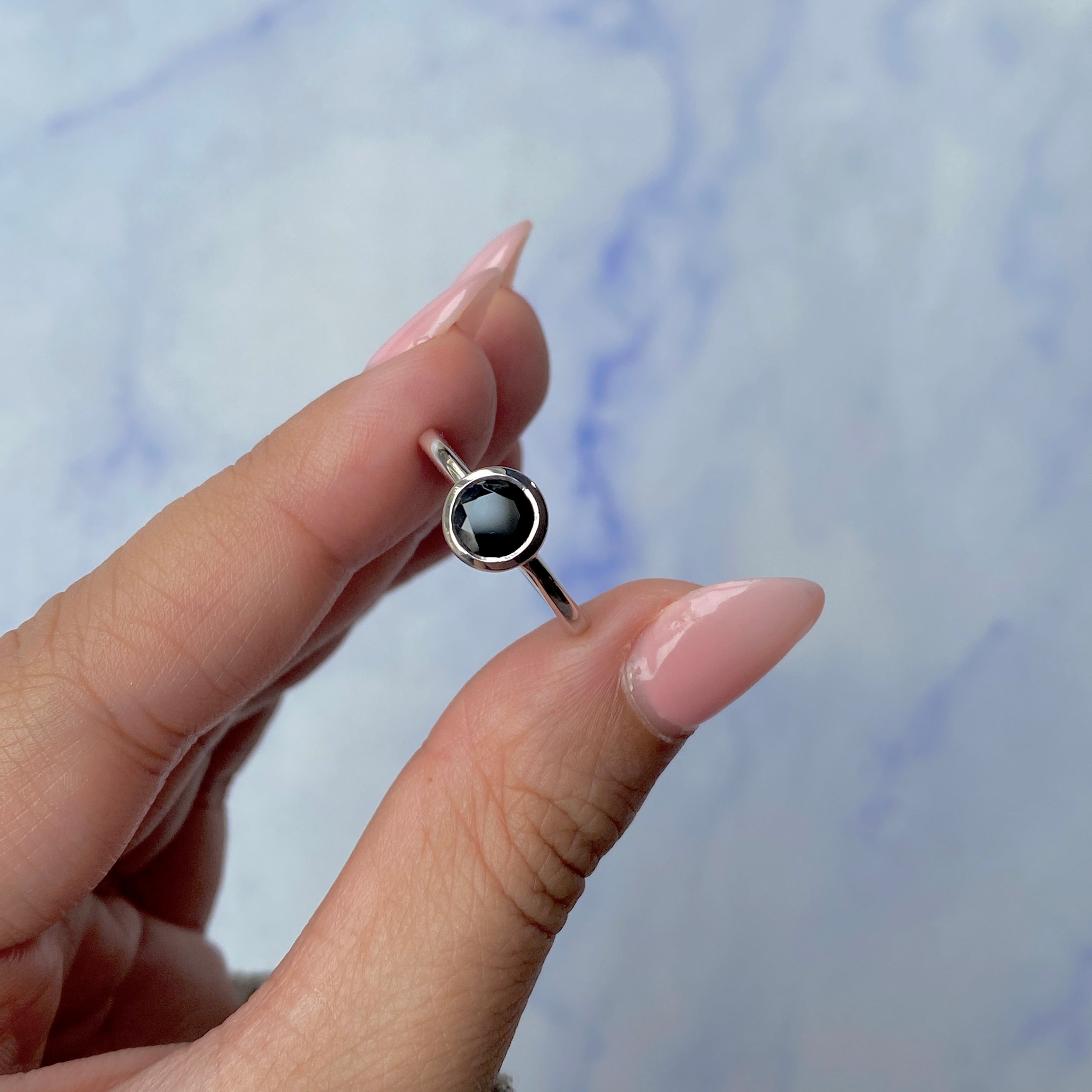 Black Tourmaline Ring-(BLS-SR-237.)