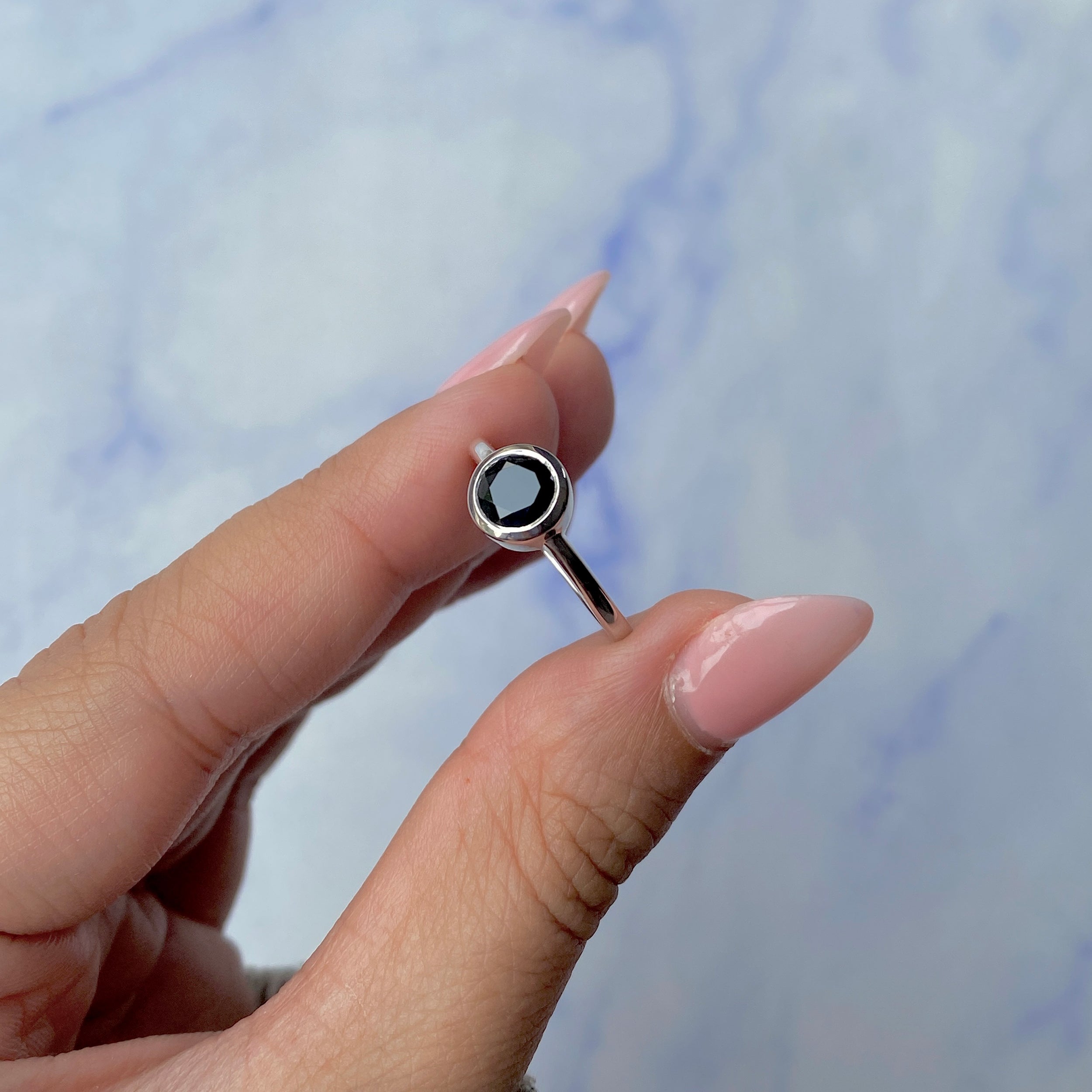 Black Tourmaline Ring-(BLS-SR-237.)