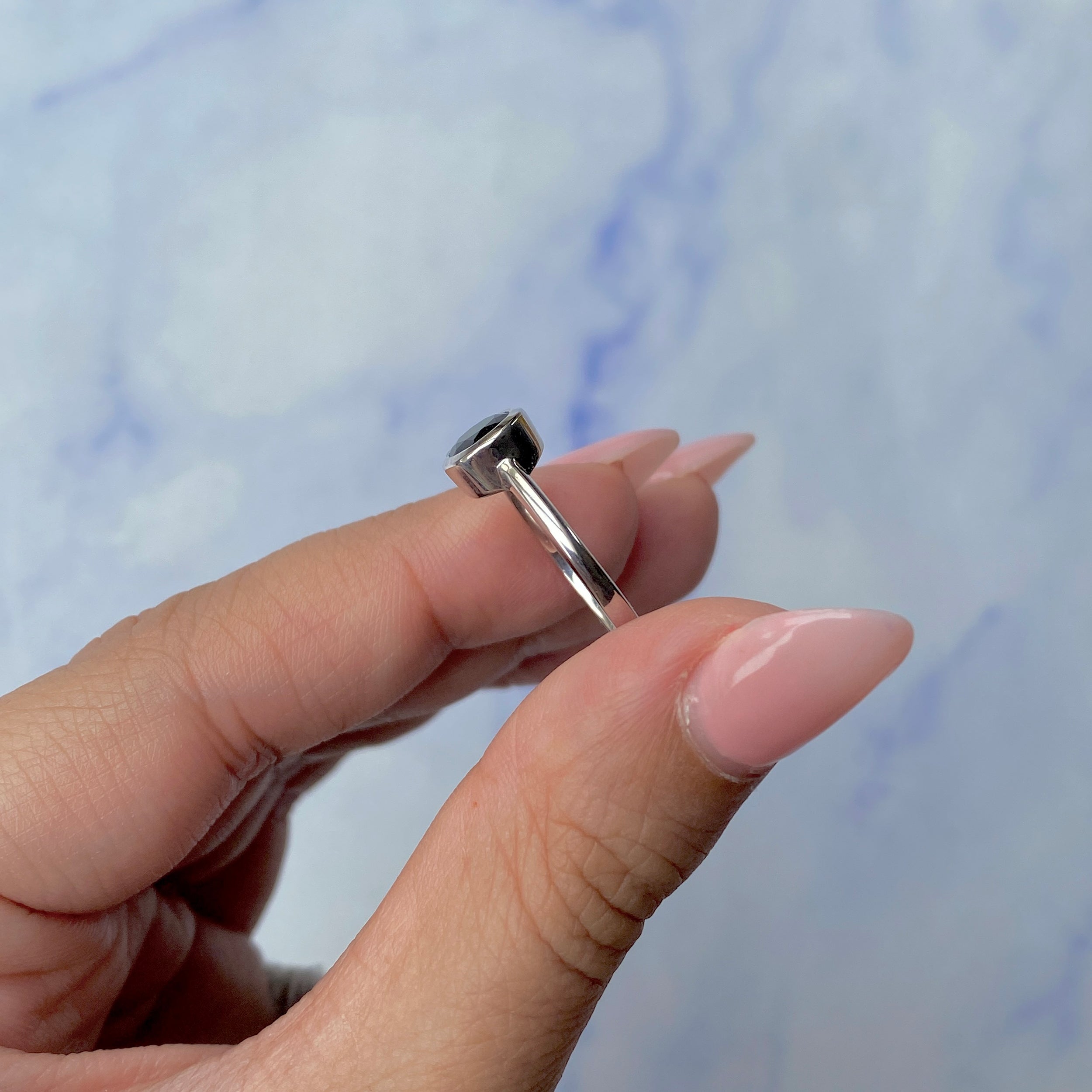 Black Tourmaline Ring-(BLS-SR-237.)