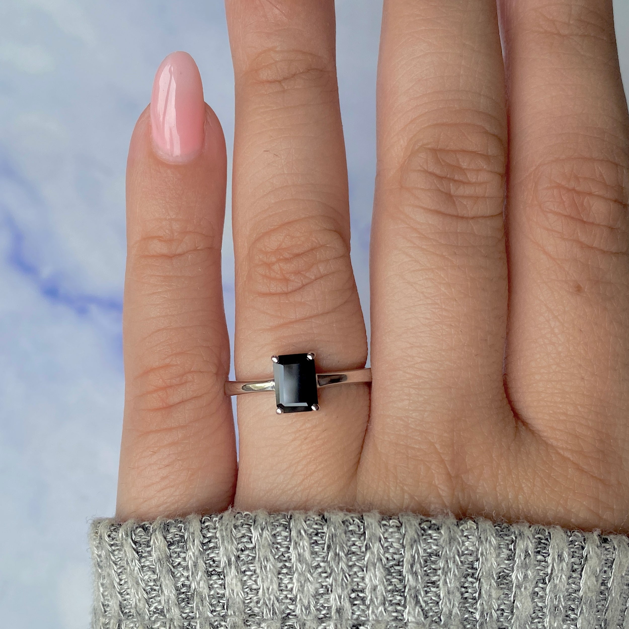 Black Tourmaline Ring-(BLS-SR-241.)