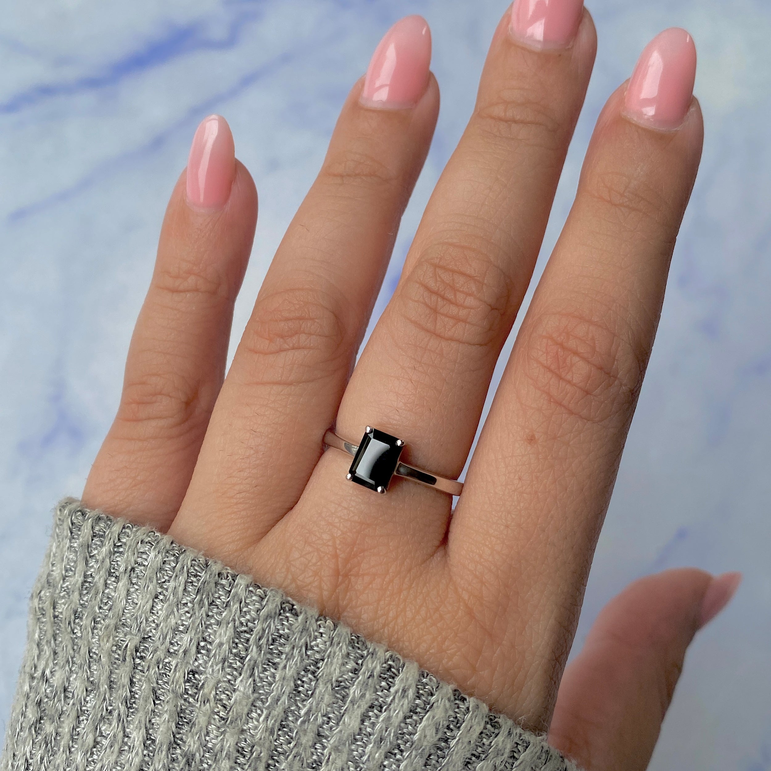 Black Tourmaline Ring-(BLS-SR-241.)