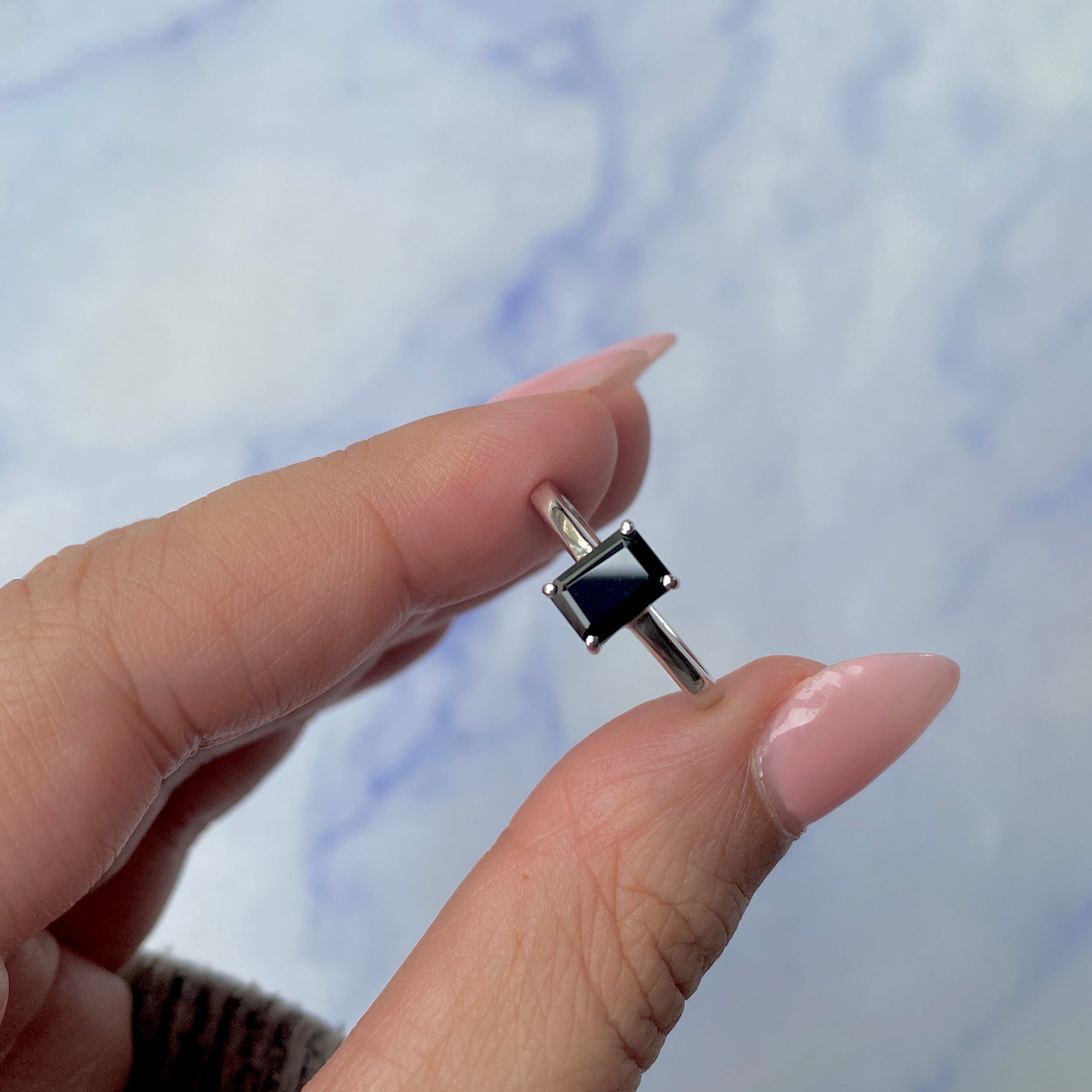 Black Tourmaline Ring-(BLS-SR-241.)