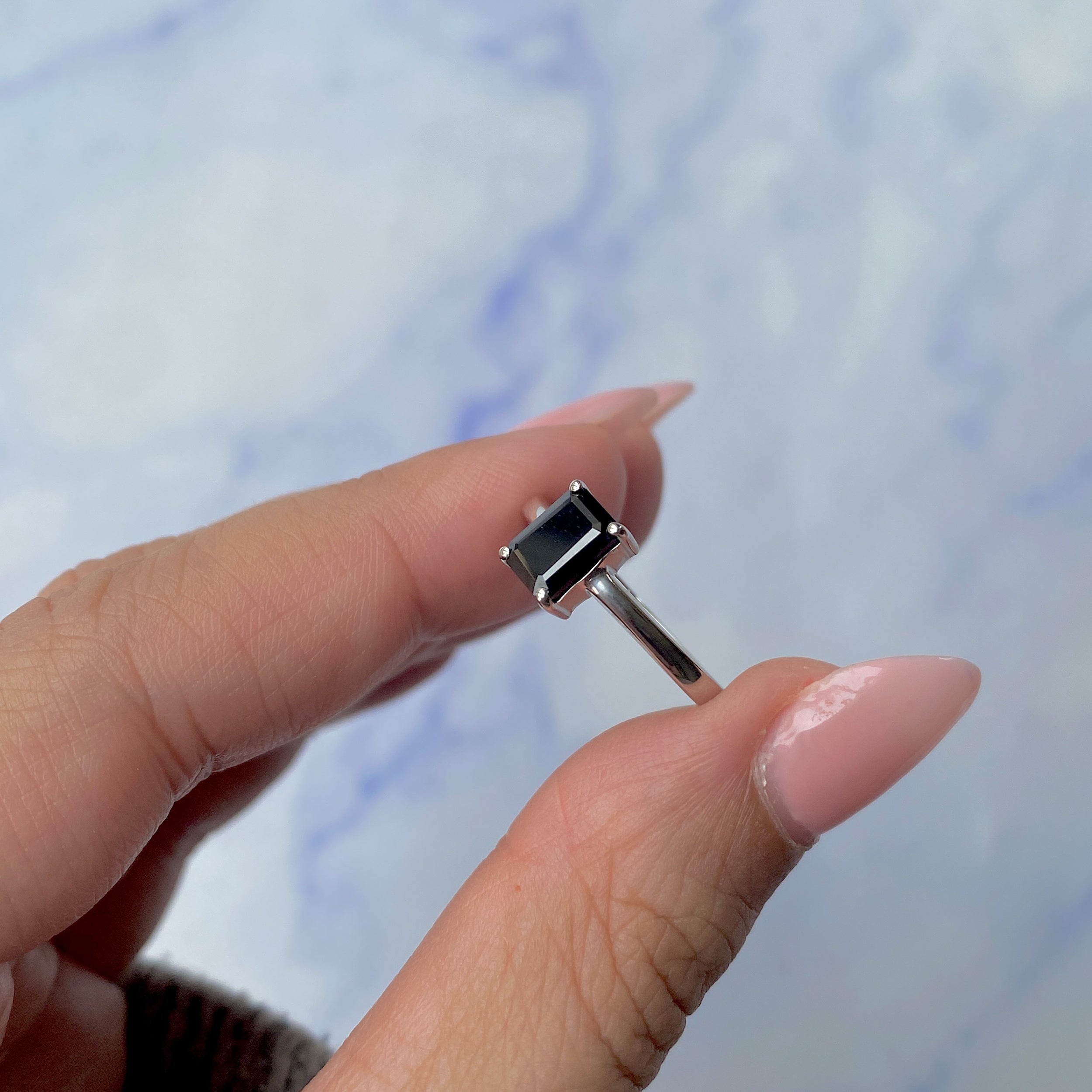 Black Tourmaline Ring-(BLS-SR-241.)