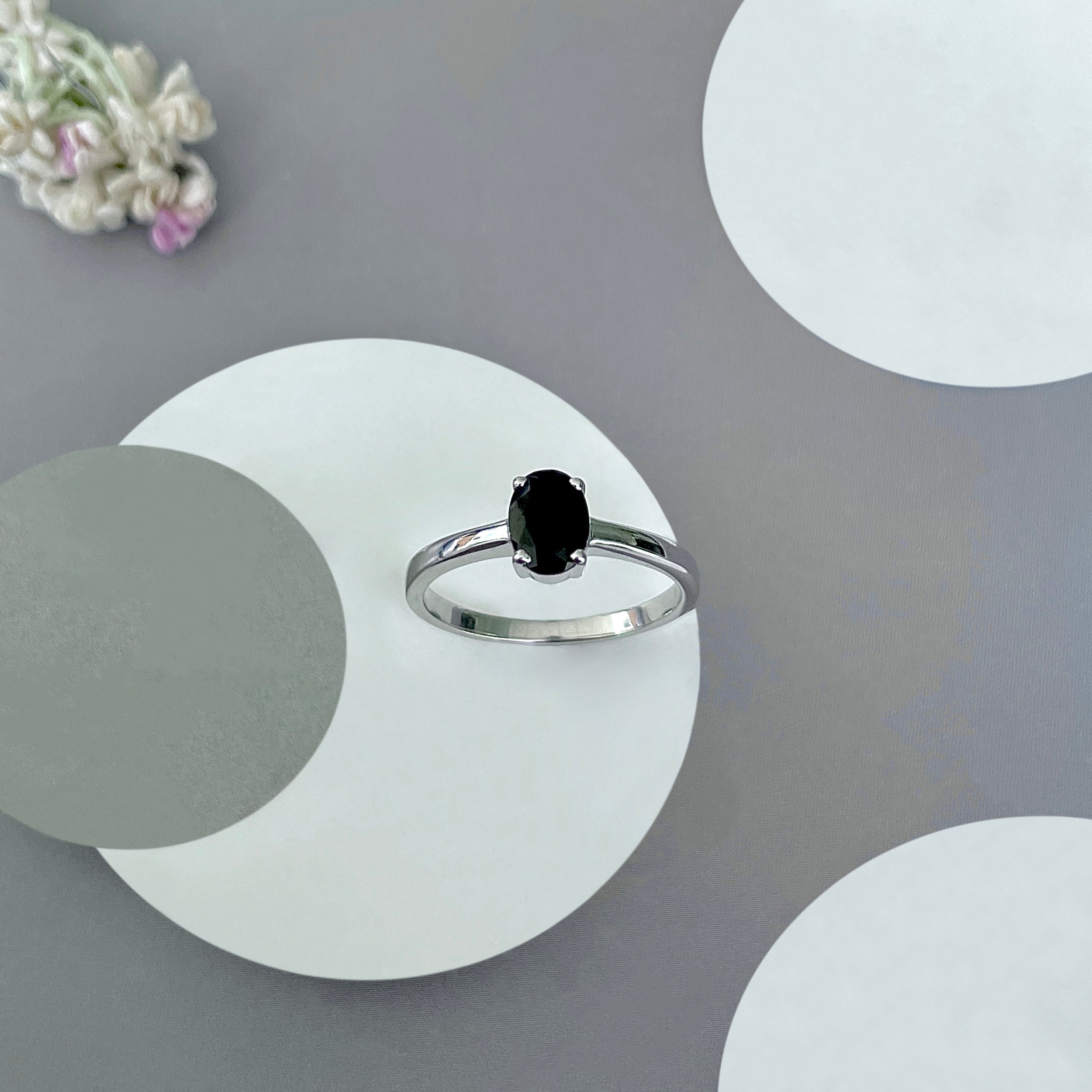 Black Tourmaline Ring-(BLS-SR-242.)