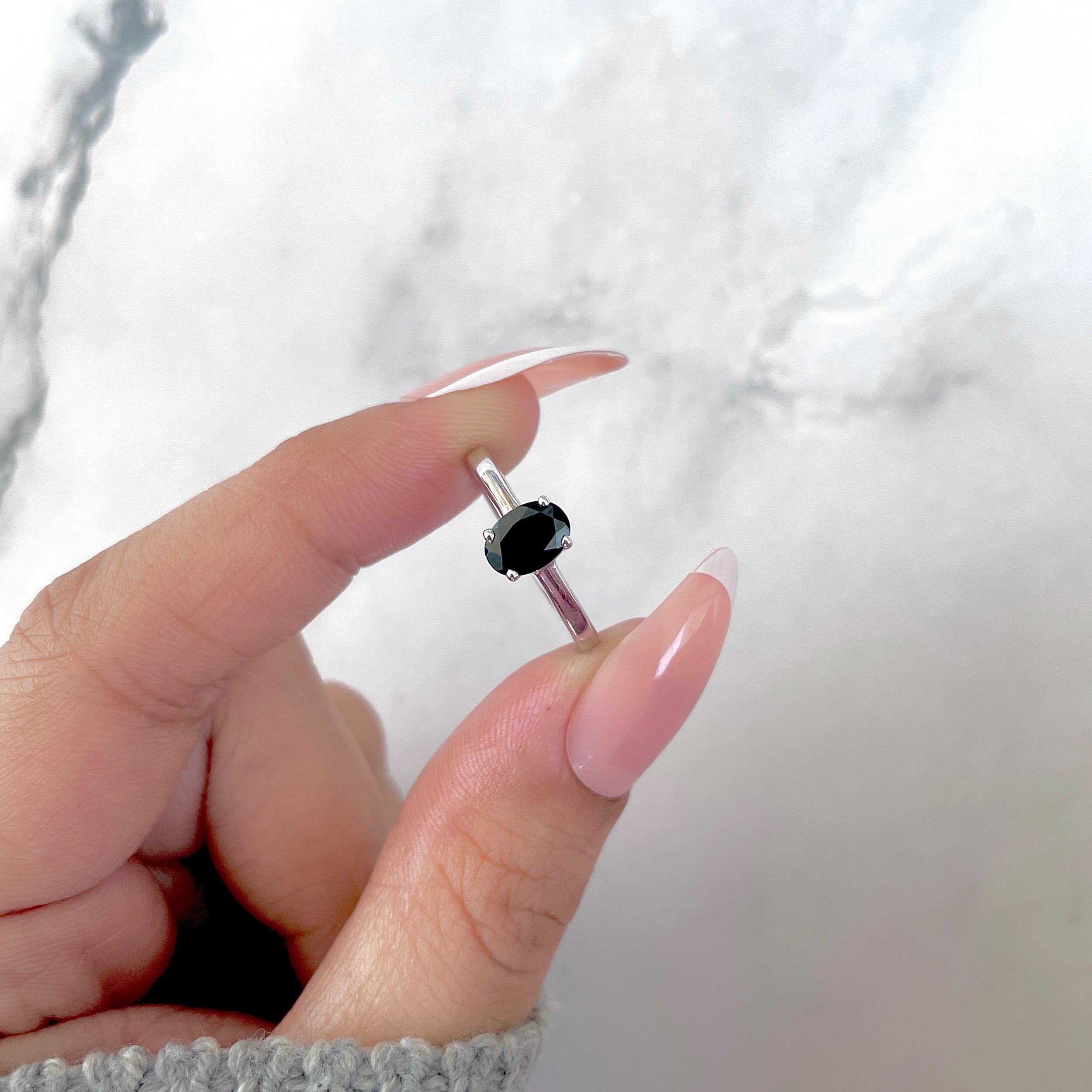 Black Tourmaline Ring-(BLS-SR-242.)