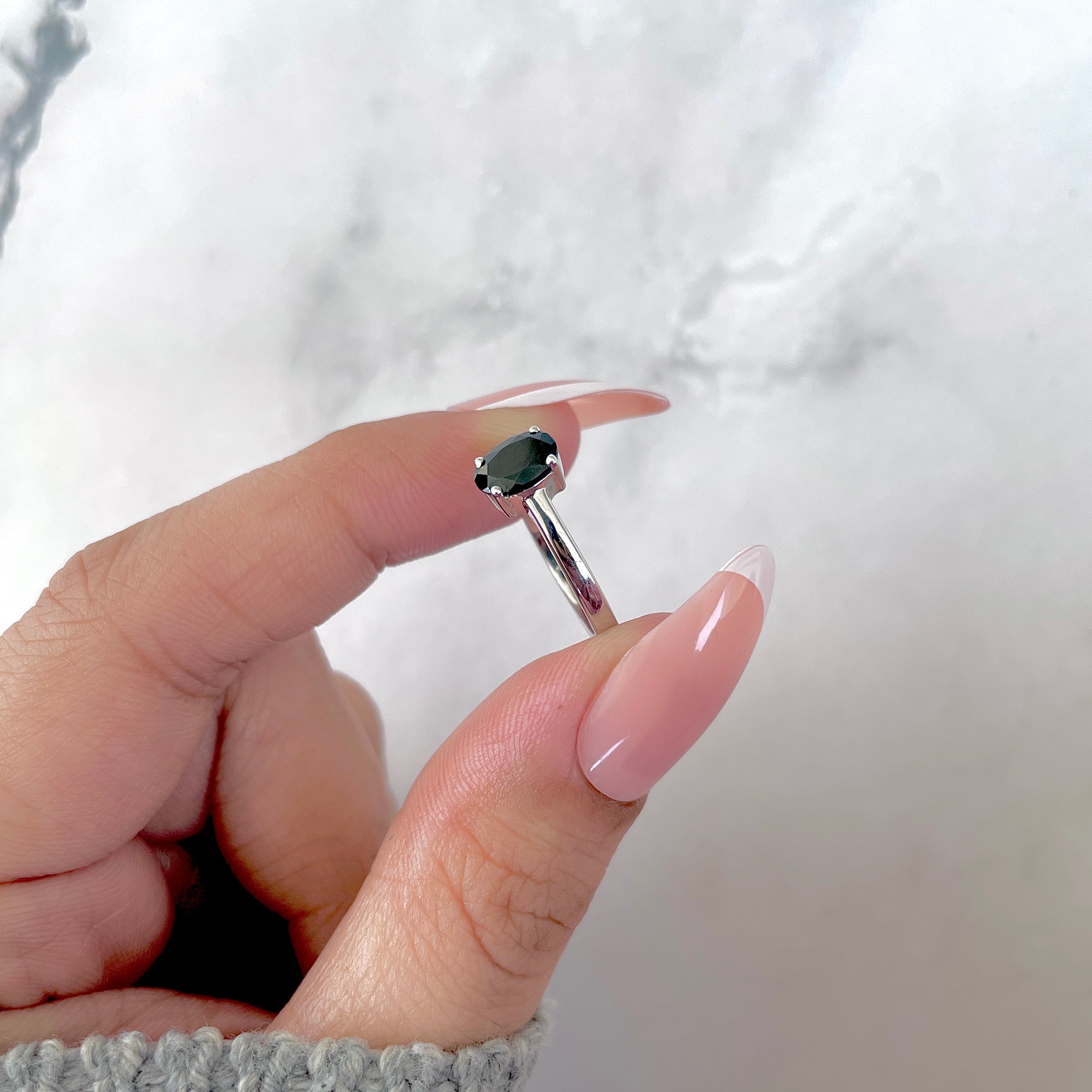 Black Tourmaline Ring-(BLS-SR-242.)