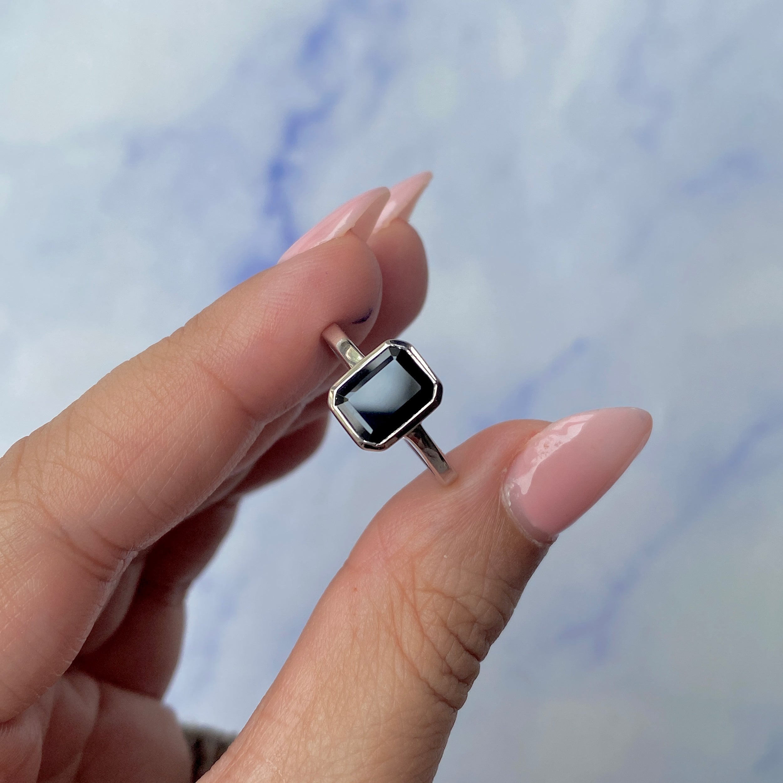 Black Tourmaline Ring-(BLS-SR-246.)