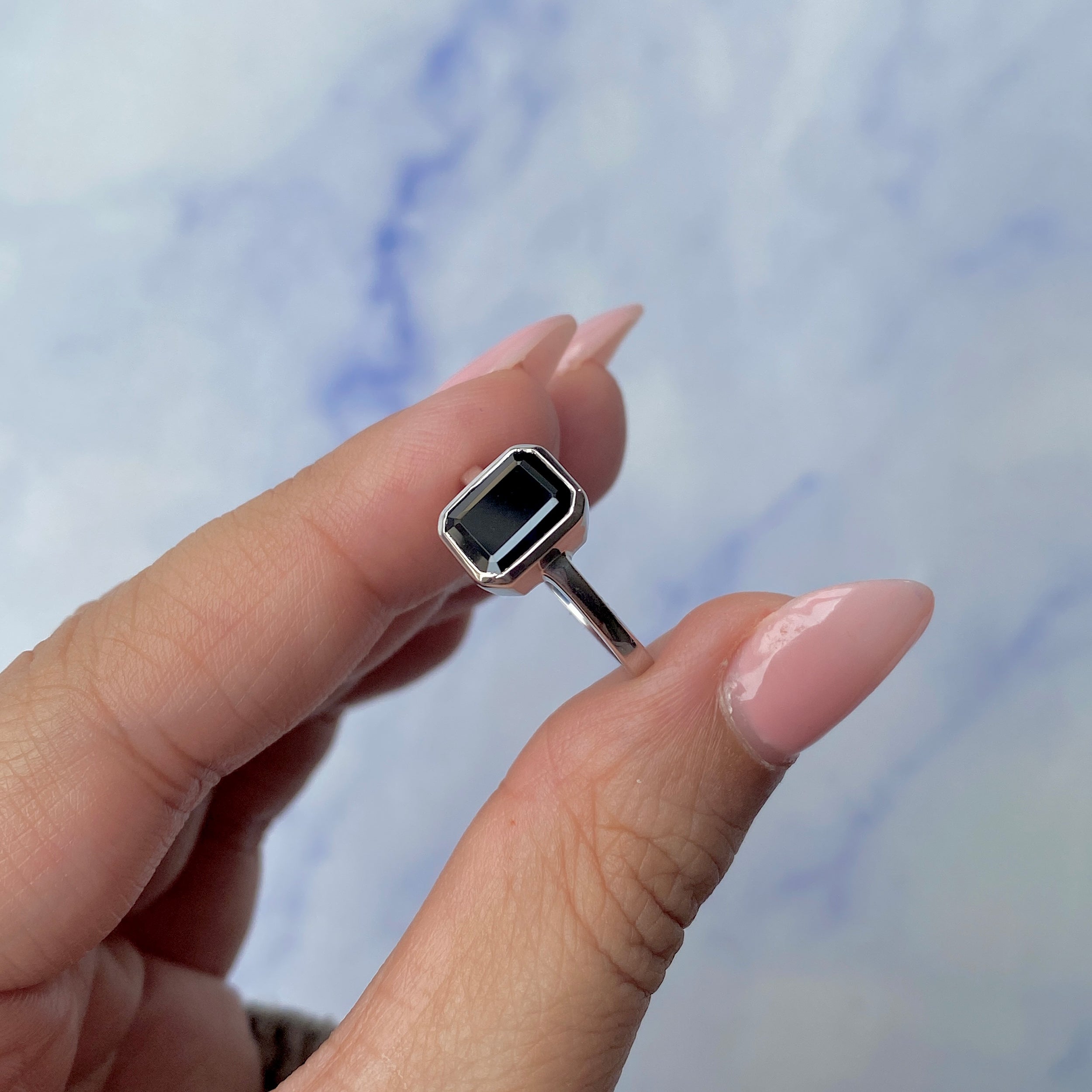 Black Tourmaline Ring-(BLS-SR-246.)