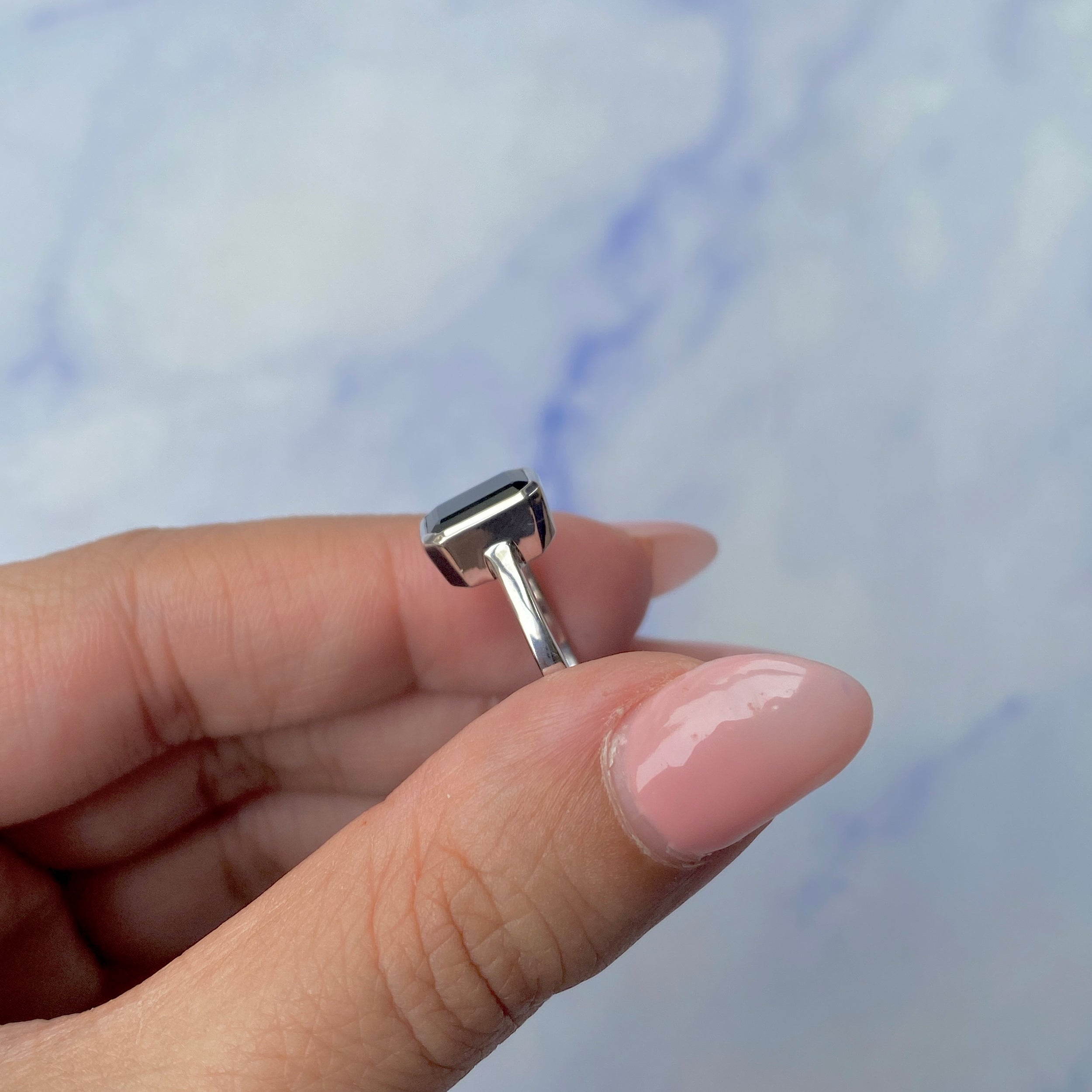 Black Tourmaline Ring-(BLS-SR-246.)